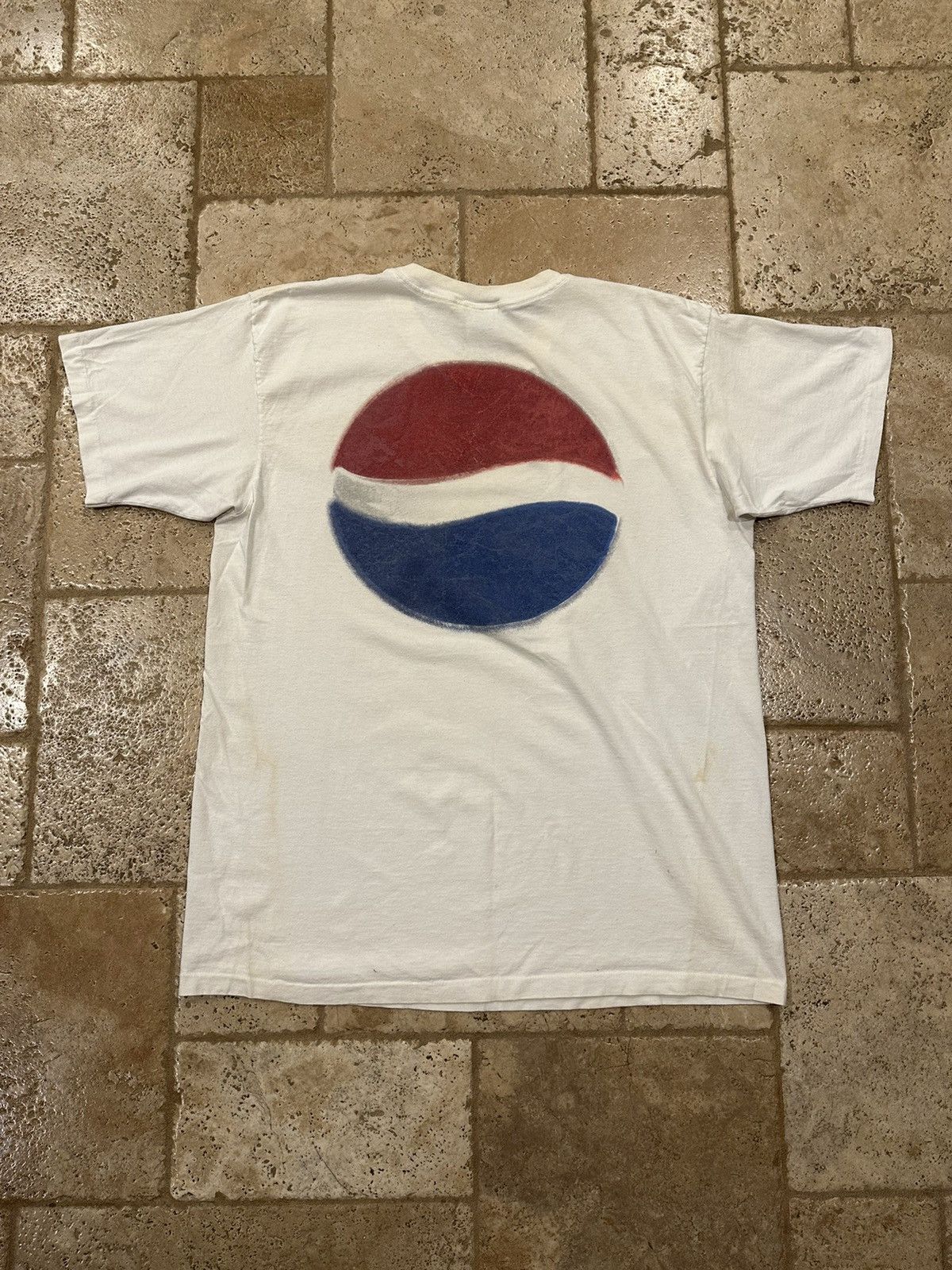 Pepsi × Vintage Vintage Pepsi White Logo Short Sleeve T-Shirt Size US XL / EU 56 / 4 - 4 Thumbnail