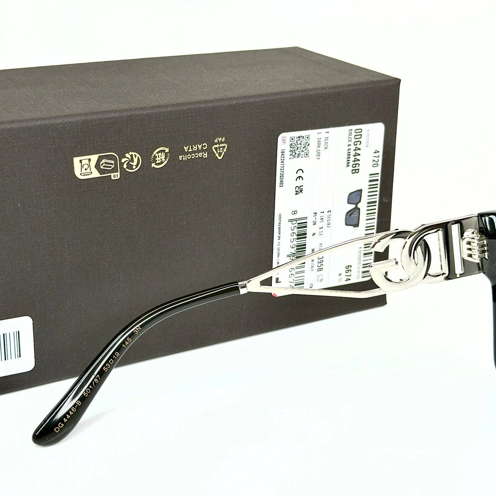 Dolce & Gabbana DOLCE & GABBANA 4446 DIVA DG4446B Black Geometric Sunglasses Size ONE SIZE - 9 Thumbnail