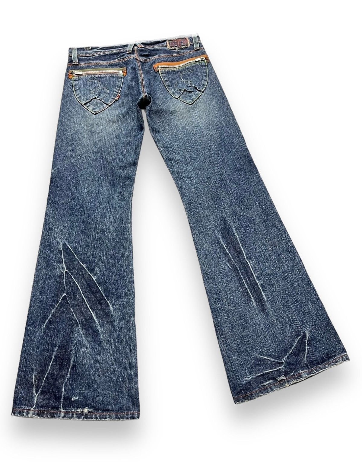 Japan Blue 🔥BLUEWAY JAPAN Low Rise Ultra Wide Leg Flare Denim Size US 31 - 5 Thumbnail
