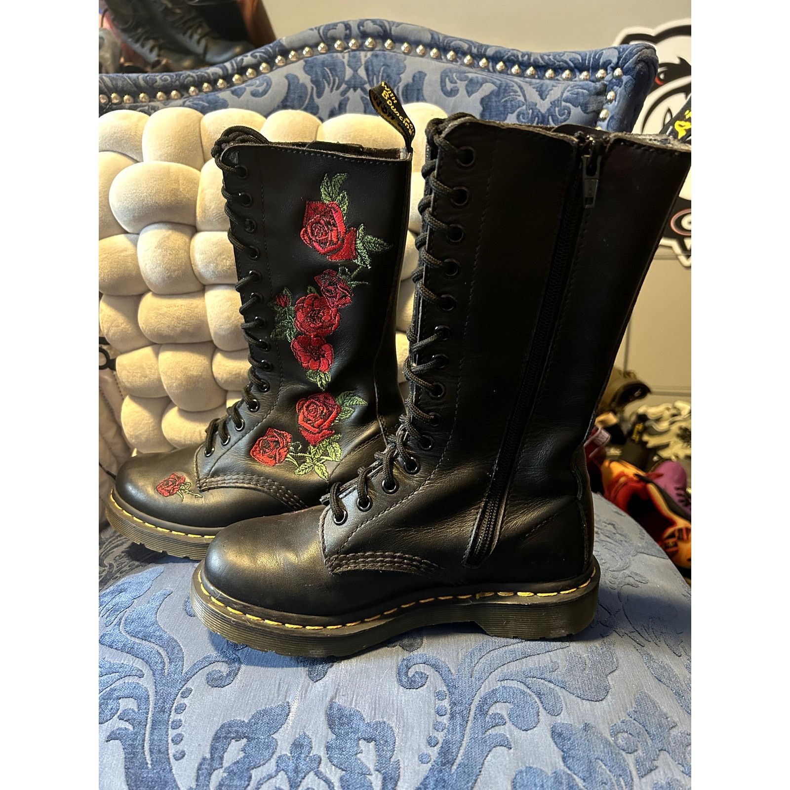 Dr. Martens Dr Martens Vonda Red Rose Knee High Size 6/EU 37 Size US 6 / IT 36 - 4 Thumbnail