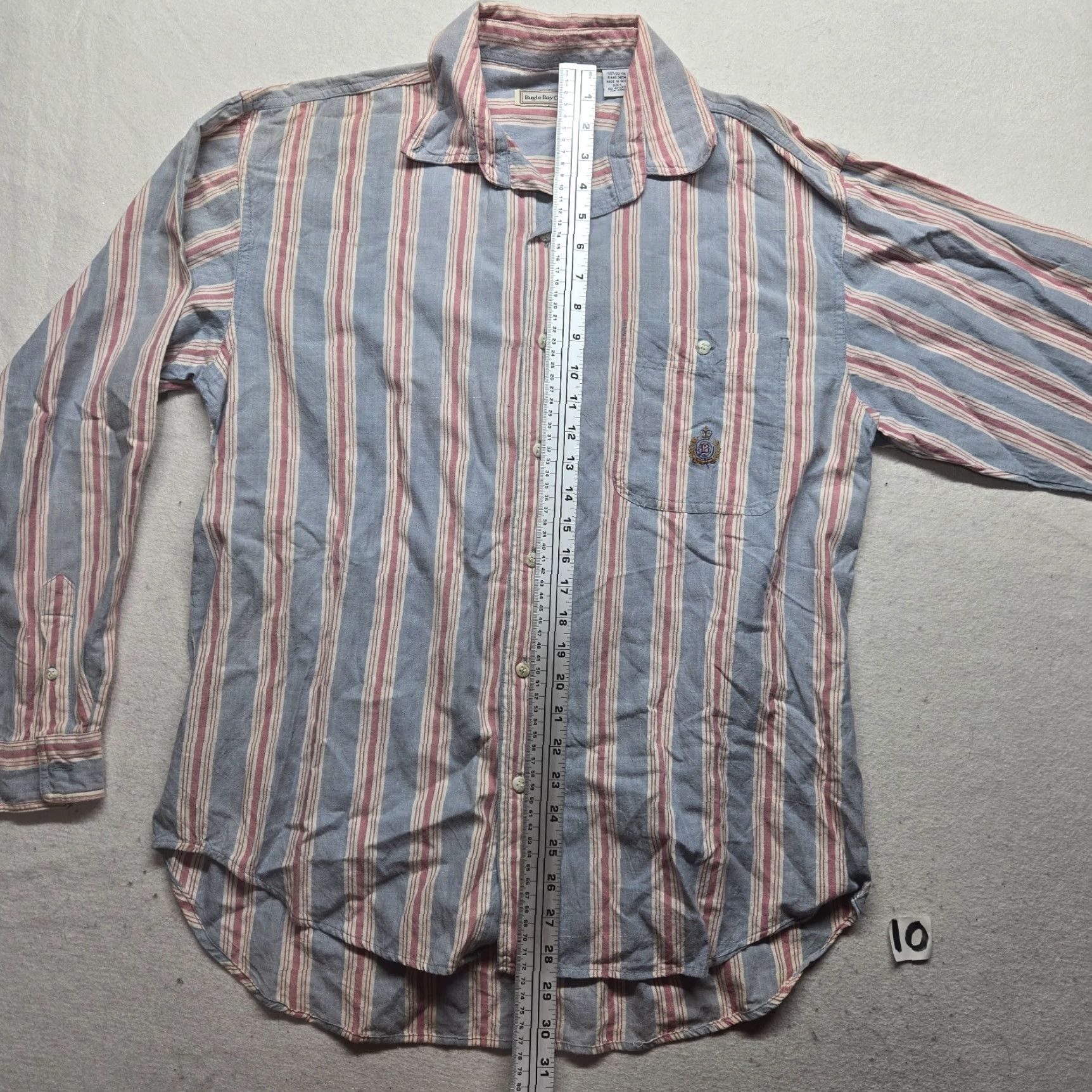 Bugle Boy Bugle Boy Shirt Long Sleeve Button-Down Men L Multicolor Striped Casual Business Travel All Seasons Pockets Button-Up Size US L / EU 52-54 / 3 - 6 Thumbnail