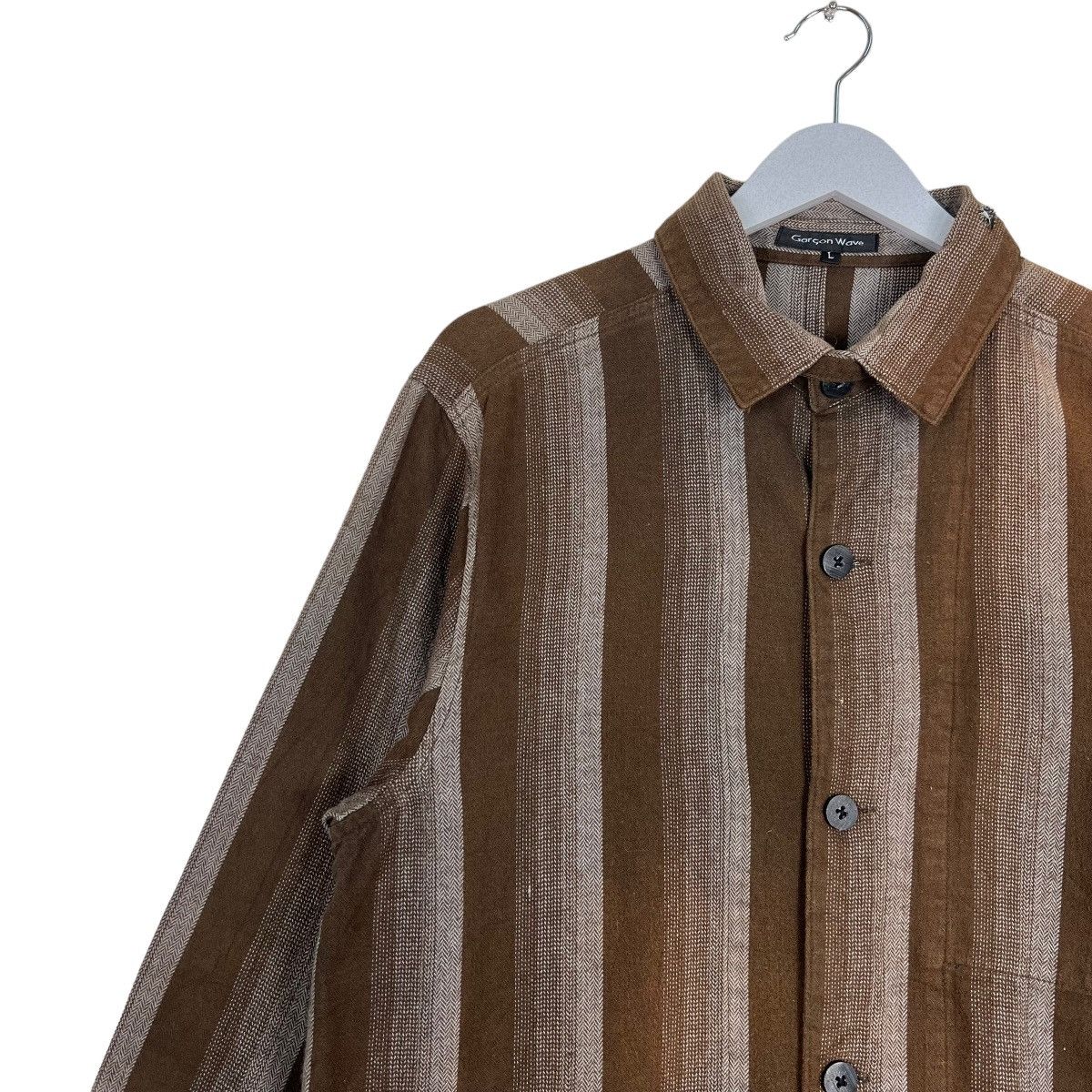 Japanese Brand VINTAGE GARCON WAVE STRIPE SHADOW LAZER JACKET Size US L / EU 52-54 / 3 - 7 Thumbnail