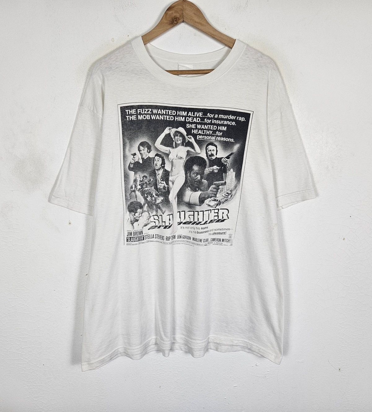 Vintage Vintage Slaughter Movie film jim brown poster shirt Size US XL / EU 56 / 4 - 2 Thumbnail