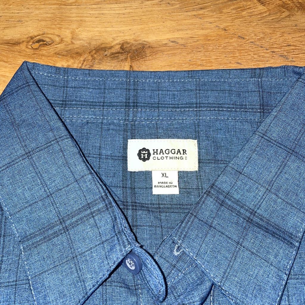 Haggar × Vintage HAGGAR MEN'S ELEGANT SHORT SLEEVE SHIRT FASHIONABLE Size XL Size US XL / EU 56 / 4 - 2 Thumbnail