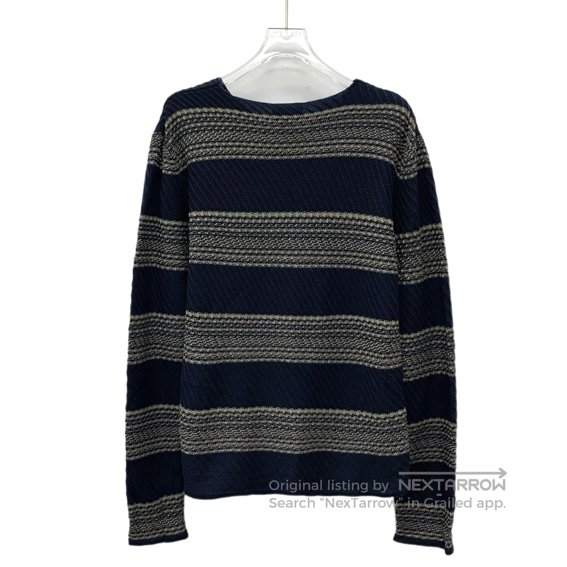 Armani Armani Color Blocked Striped Embedded Flower Round Neck Lo Size US S / EU 44-46 / 1 - 2 Thumbnail