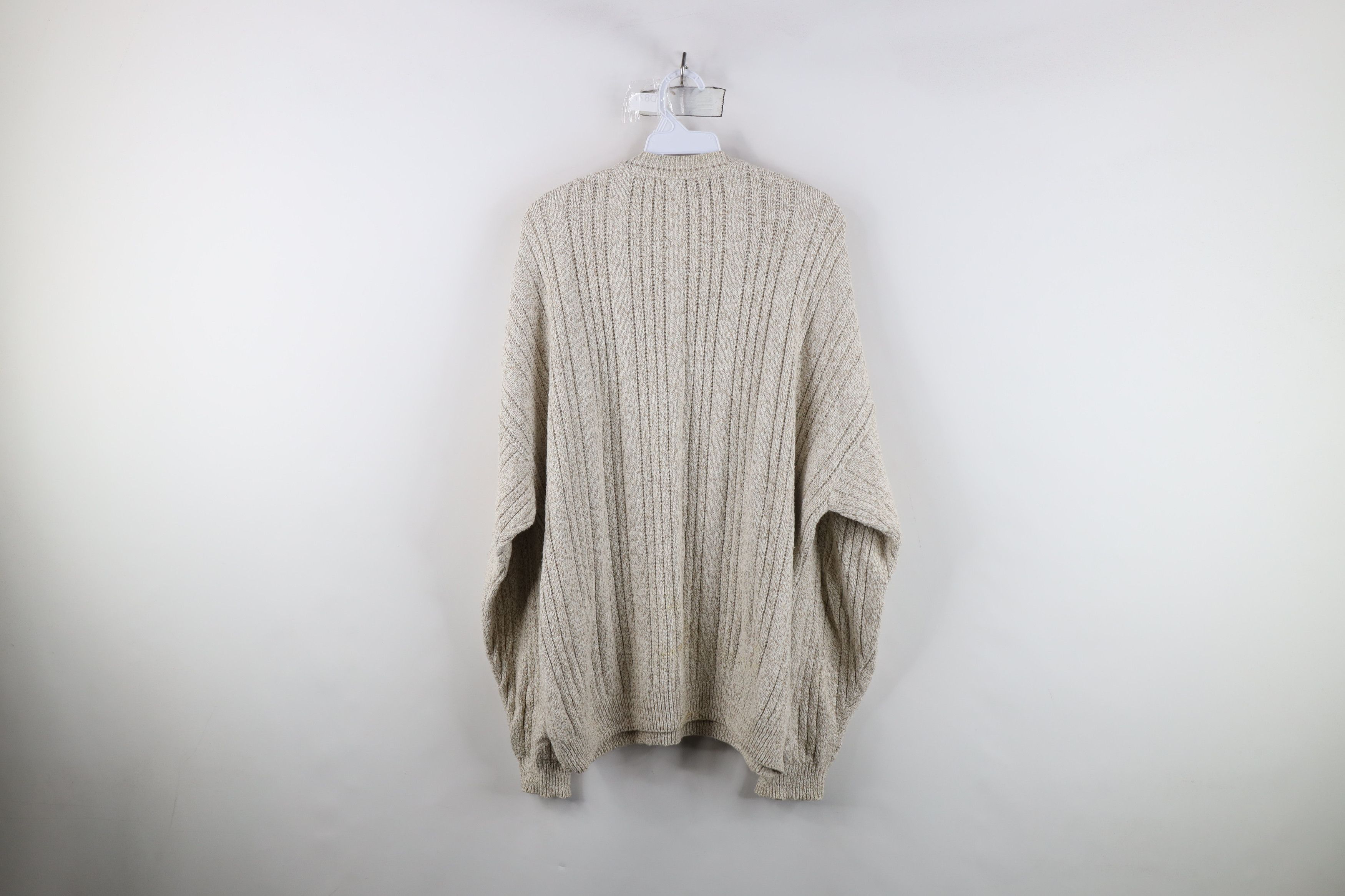 Vintage Vintage 90s Streetwear Ribbed Knit Henley Sweater Beige USA Size US XL / EU 56 / 4 - 11 Thumbnail