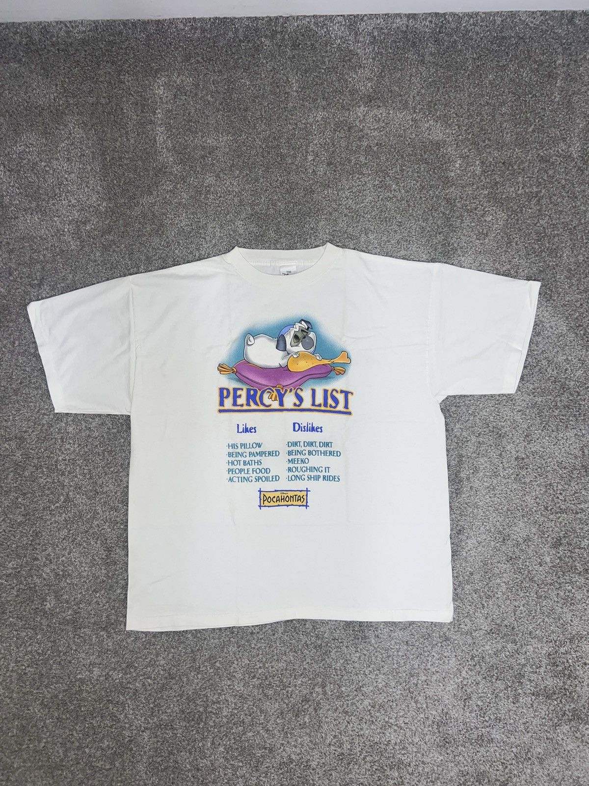 Disney Vintage Percy's List Dog Pocahontas Disney T Shirt 90s RARE Size US XXL / EU 58 / 5 - 1 Thumbnail