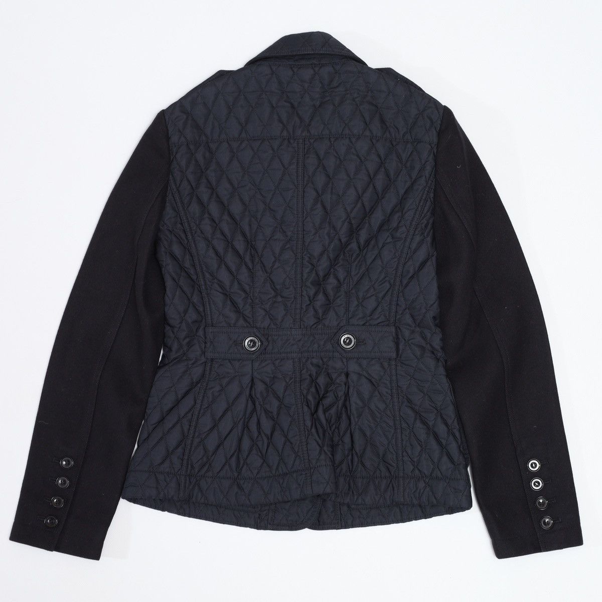 Burberry Burberry Brit Quilted Jacket With Wool Sleeve Navy Size S / US 4 / IT 40 - 2 Thumbnail