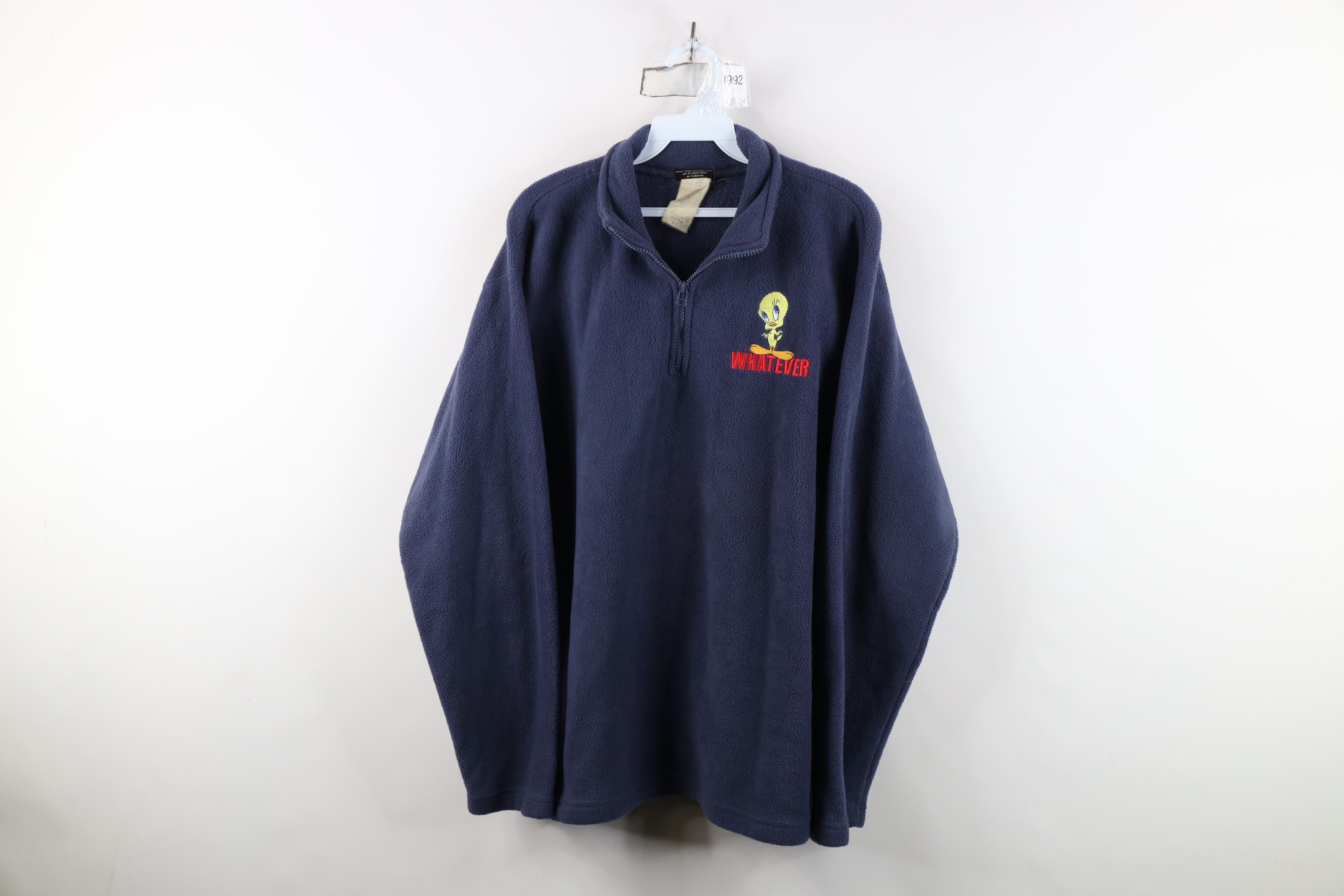 Vintage Vintage Y2K 2001 Looney Tunes Tweety Bird Fleece Sweater Size XL / US 12-14 / IT 48-50 - 1 Thumbnail