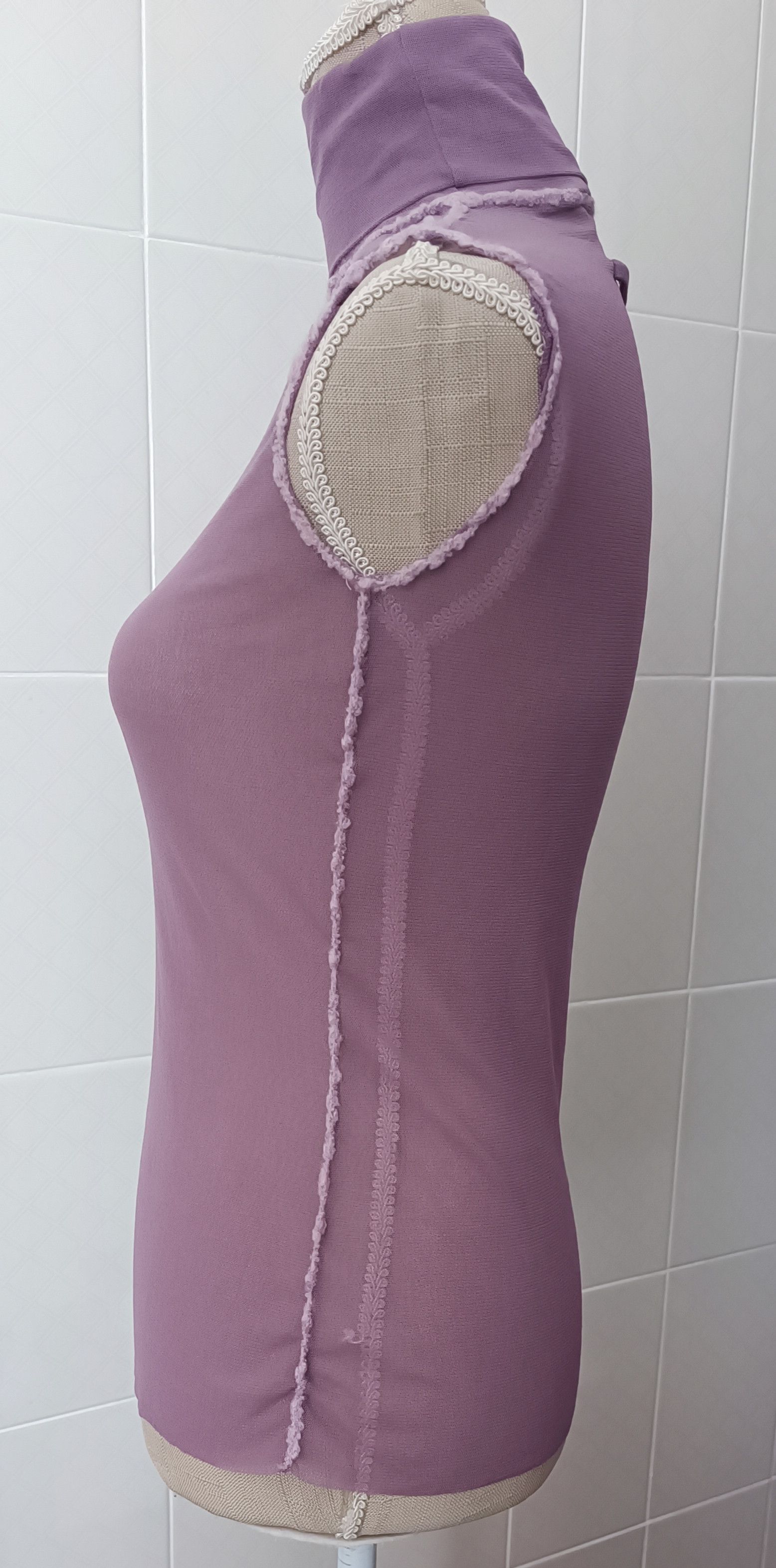 Jean Paul Gaultier 90's - Twinset - Lilac mesh tank top and jacket Size S / US 4 / IT 40 - 7 Thumbnail