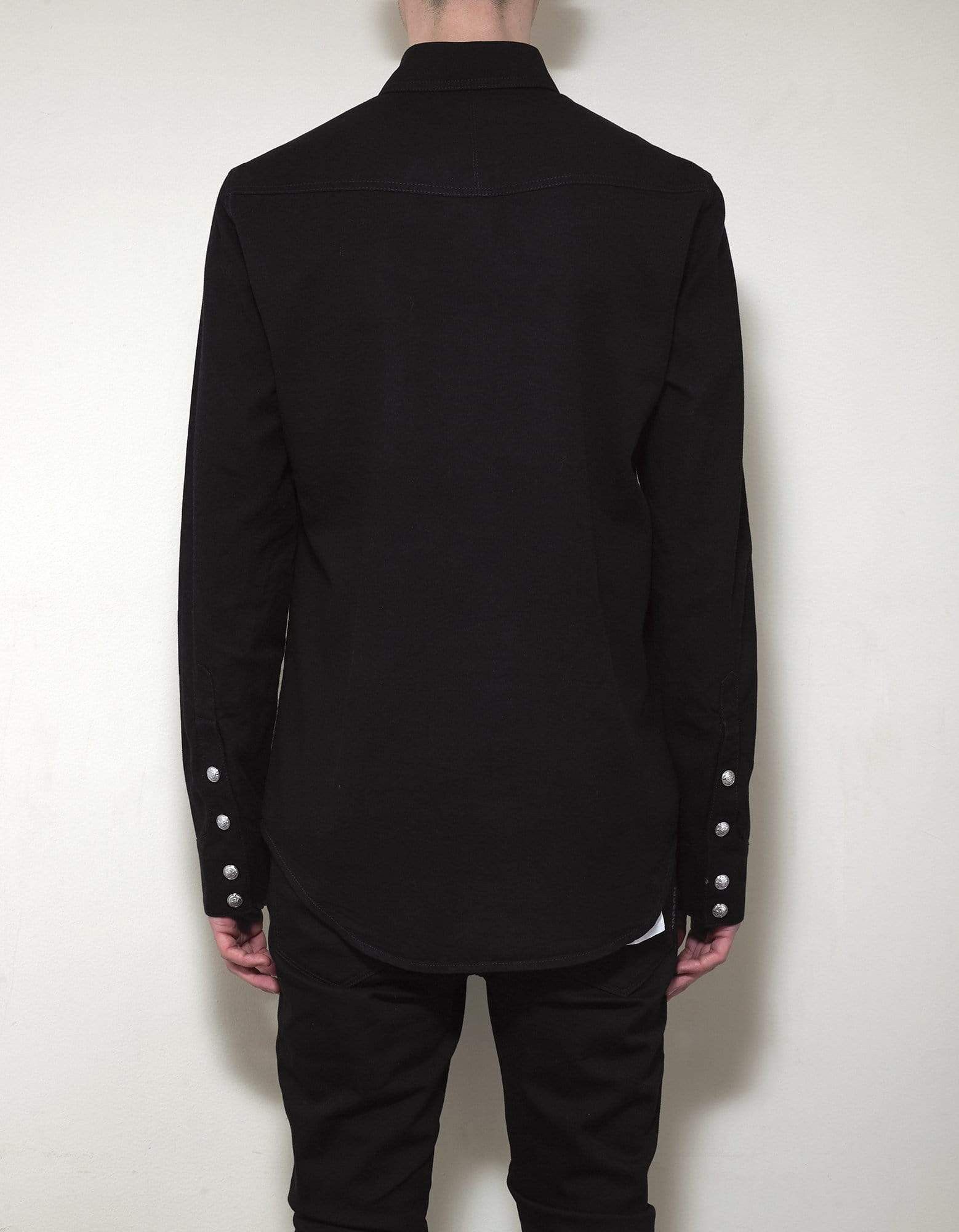 Balmain Balmain Black Logo Medallion Denim Shirt Size US M / EU 48-50 / 2 - 5 Thumbnail