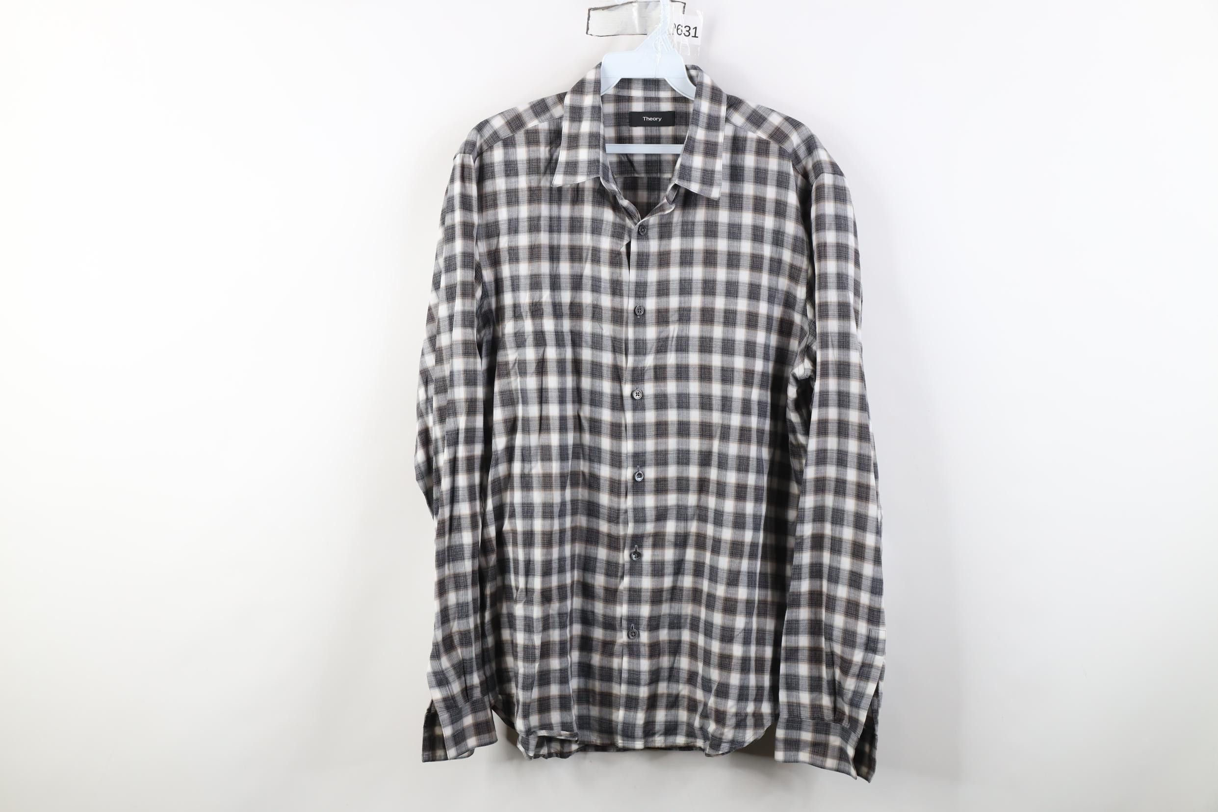 Theory Theory Irving Betton Check Plaid Collared Button Shirt Size US M / EU 48-50 / 2 - 1 Thumbnail