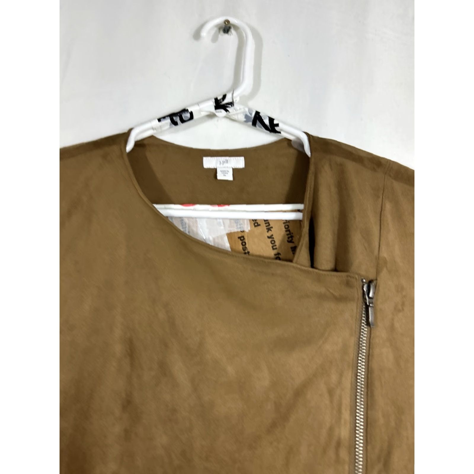 J. Jill J.JILL Faux Suede Moto Jacket Women's XL Asymmetric Zip Stretch Brown Jacket Size XL / US 12-14 / IT 48-50 - 5 Thumbnail