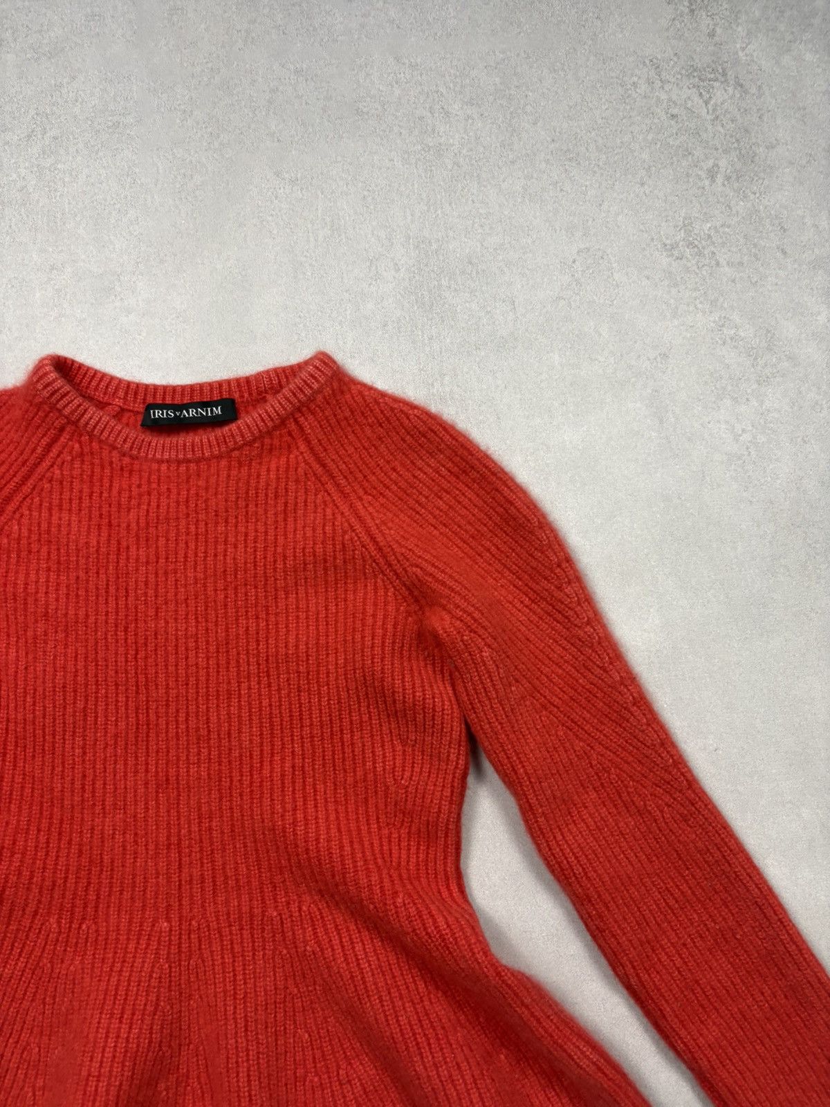 Iris von Arnim Iris Von Arnim Cashmere Peplum Knit Sweater Red M Italy Rare Size M / US 6-8 / IT 42-44 - 3 Thumbnail