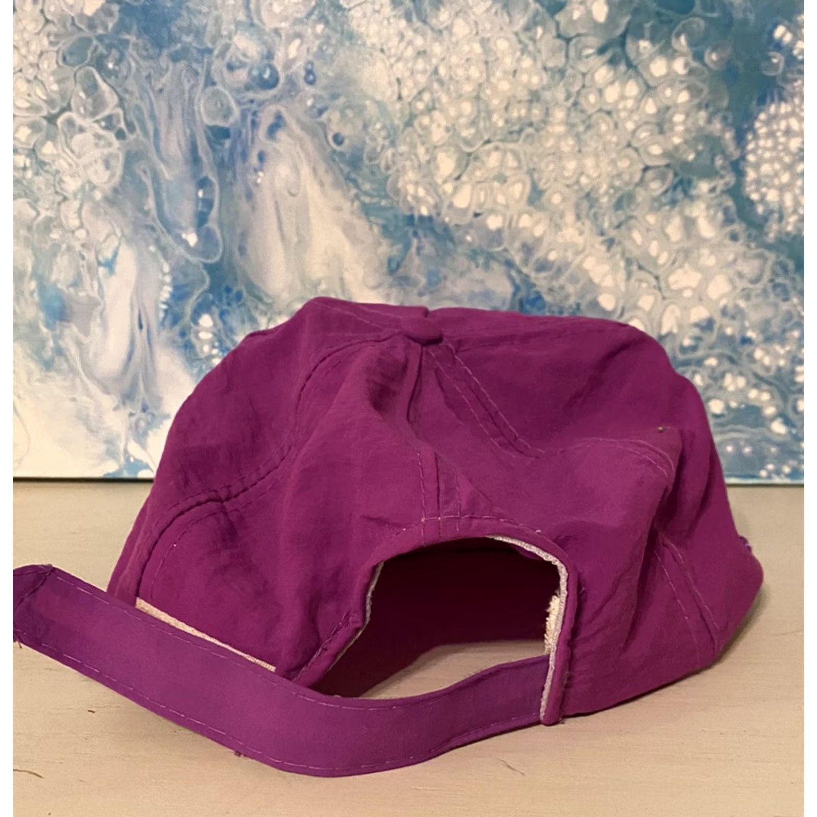 Vintage VINTAGE USAF Air Force Reserve Quick Dry Nylon Adjustable Hat Cap Purple 80s Trucker Hat Mens Adjustable Cap Size ONE SIZE - 6 Thumbnail