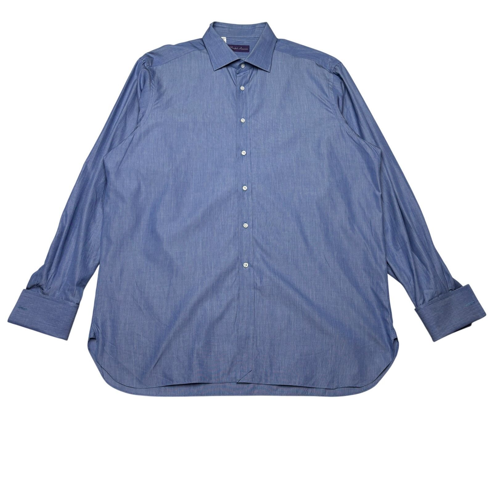 Ralph Lauren Purple Label Blue Dress Shirt 17 Quiet Luxury