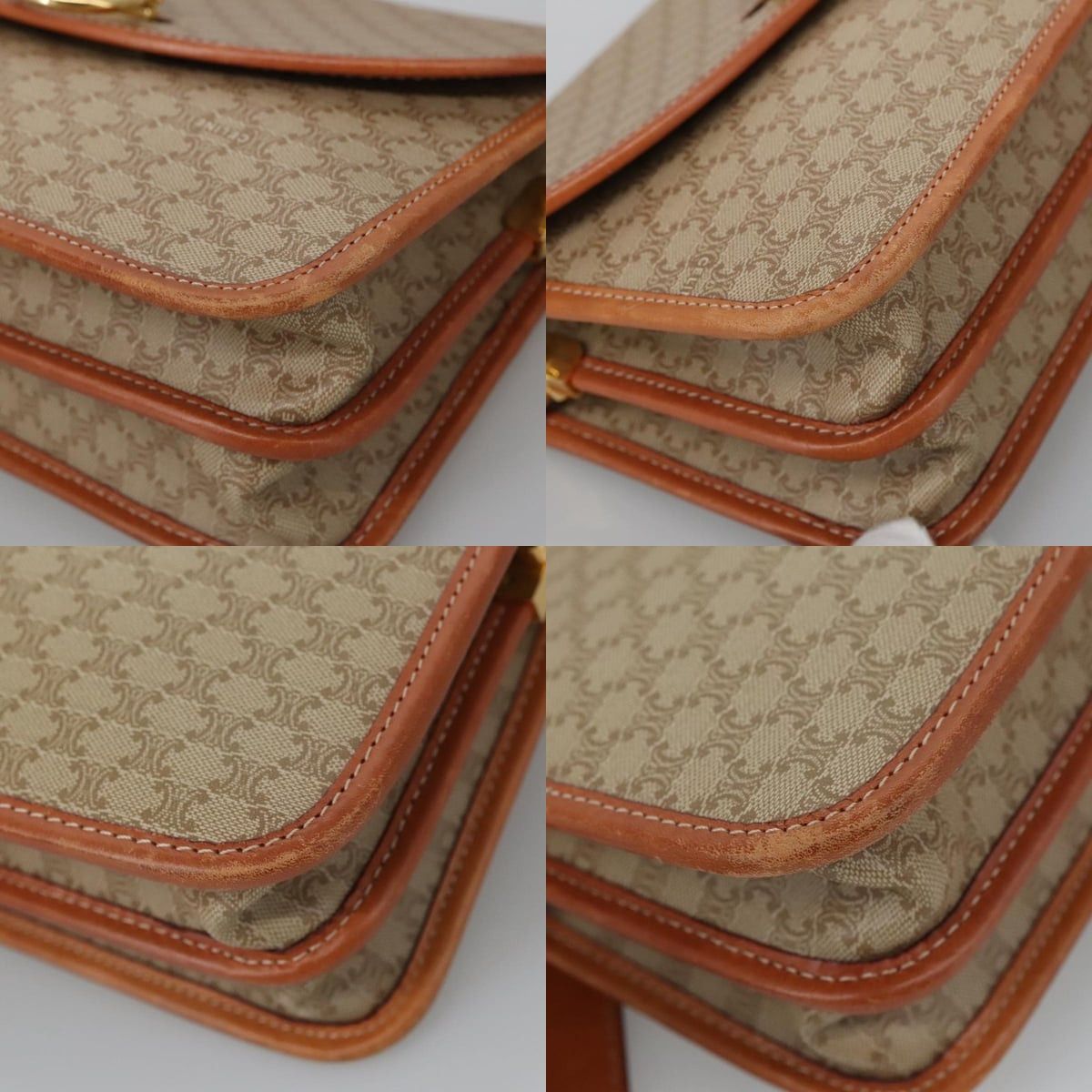 Celine CELINE Macadam Canvas Shoulder Bag Beige Gold Size ONE SIZE - 10 Thumbnail