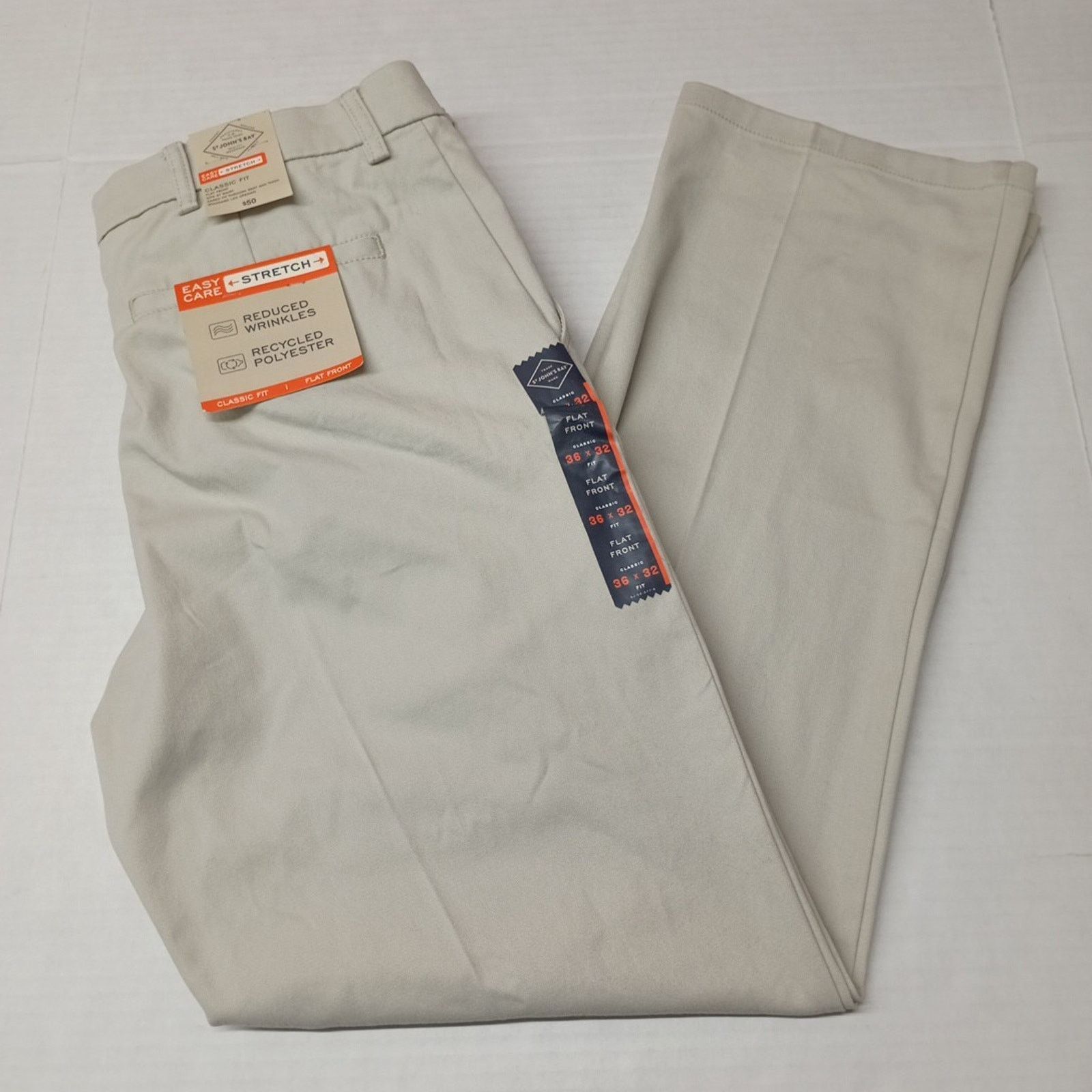 St. Johns Bay St. John's Bay Classic Fit Chino Pants Mens Size 36x32 Stone Size US 36 / EU 52 - 1 Thumbnail