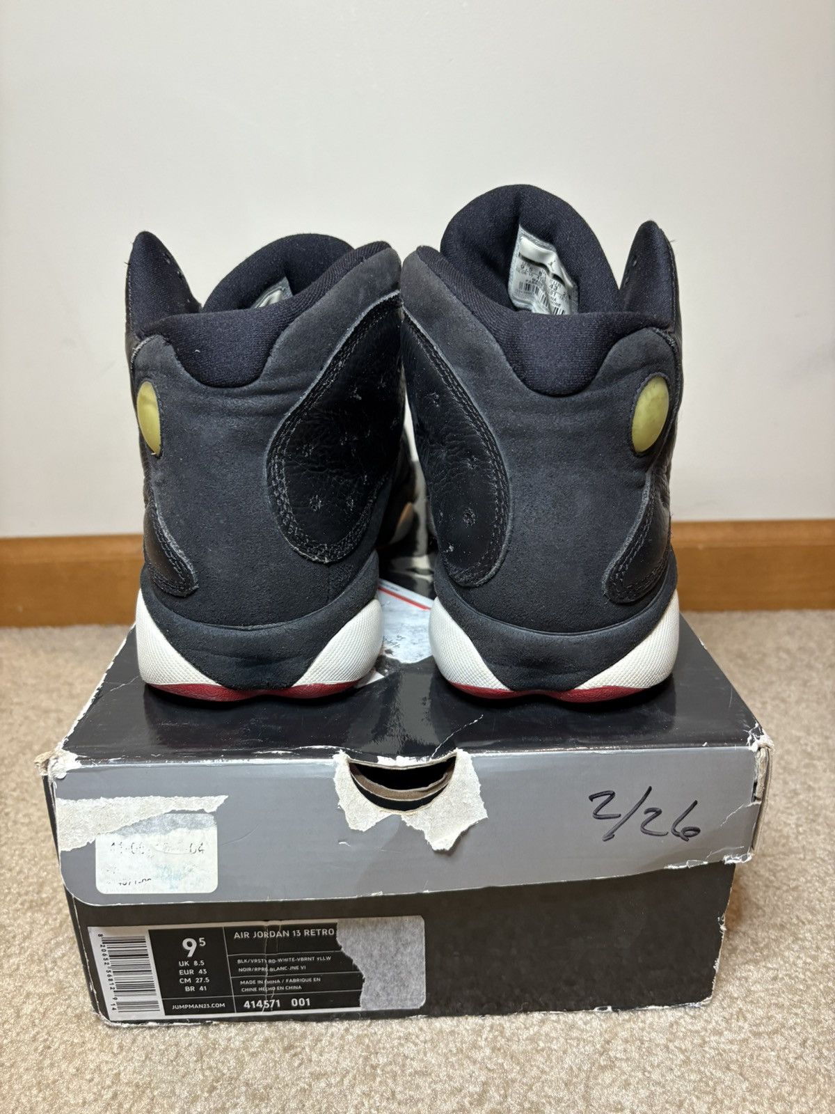 Air Jordan 13 Retro Playoff 414571-001 Black/Varsity Red