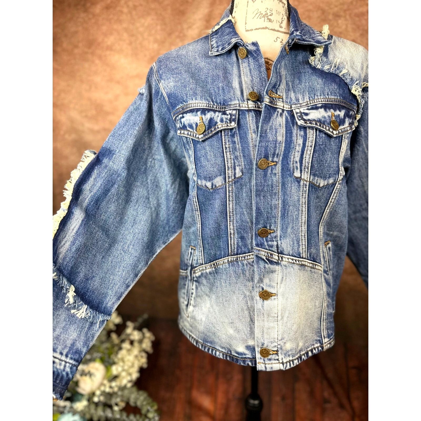 Free People Free PeopleXSandrine Rose Patchwork Trucker Jacket S Size S / US 4 / IT 40 - 2 Thumbnail