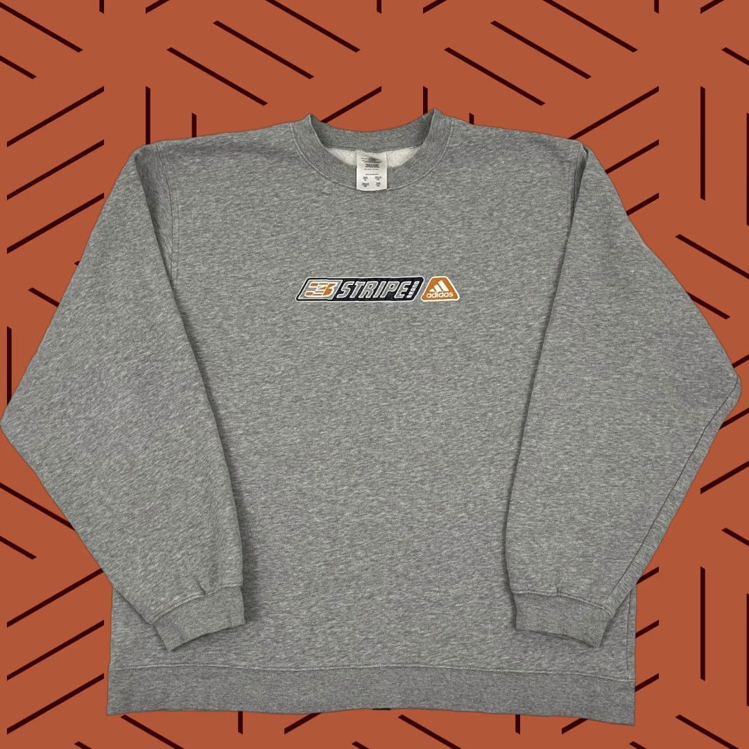 Adidas VINTAGE Adidas Sweatshirt Adult Mens XL Gray Crewneck Pullover Skate Retro Y2K MD Size US XL / EU 56 / 4 - 1 Thumbnail
