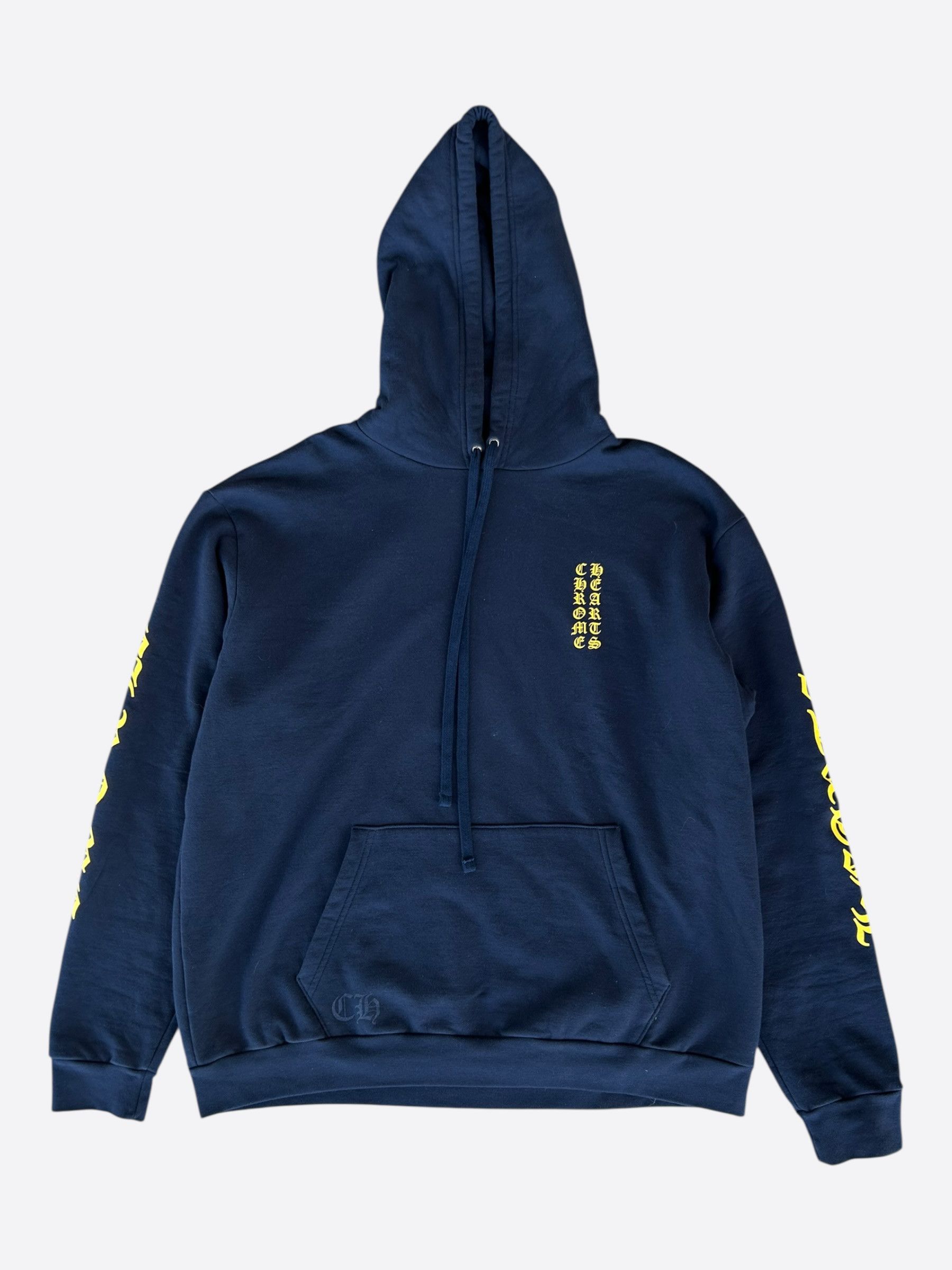Chrome Hearts Chrome Hearts Navy & Yellow Script Logo Hoodie Size US XL / EU 56 / 4 - 1 Thumbnail