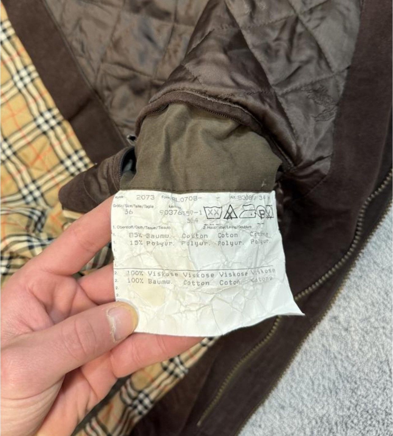 Burberrys men's jacket original vintage rare brown with logo