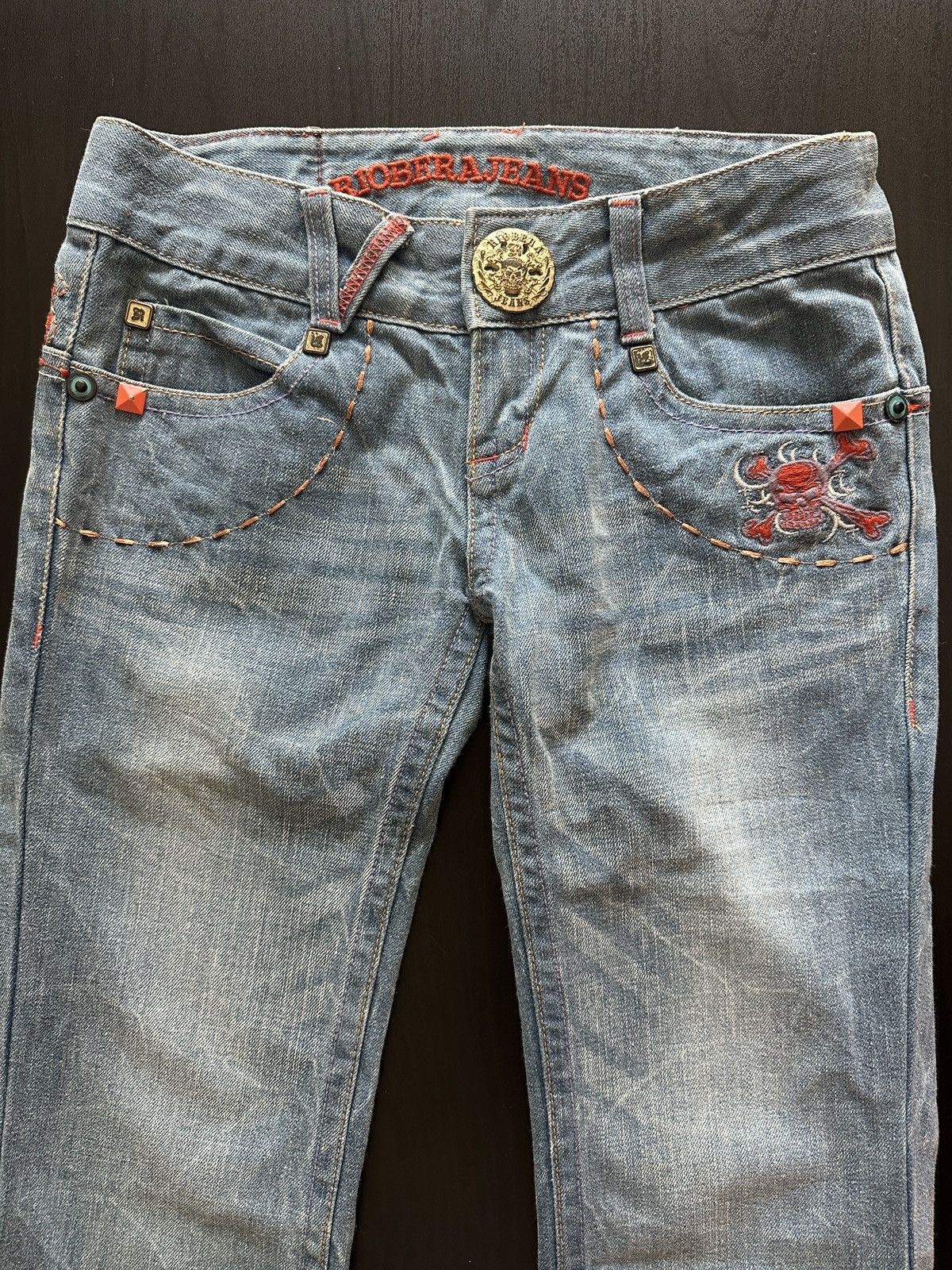 Japanese Brand Riobera Y2K Flared Denim Jeans Japanese Korean Archive Gyaru Size 25" / US 0 / IT 36 - 2 Thumbnail