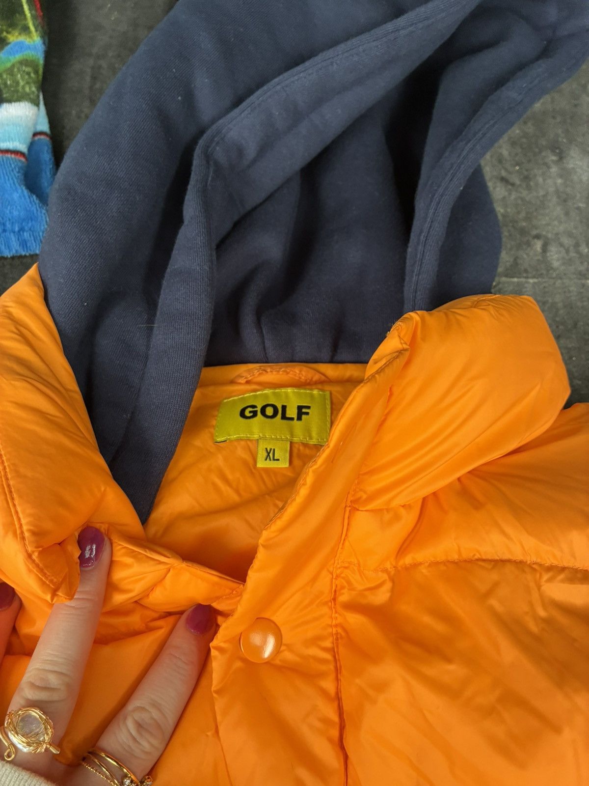 Golf Wang GOLF orange and navy blue puffer/blue crewneck BUNDLE Size US XL / EU 56 / 4 - 2 Thumbnail