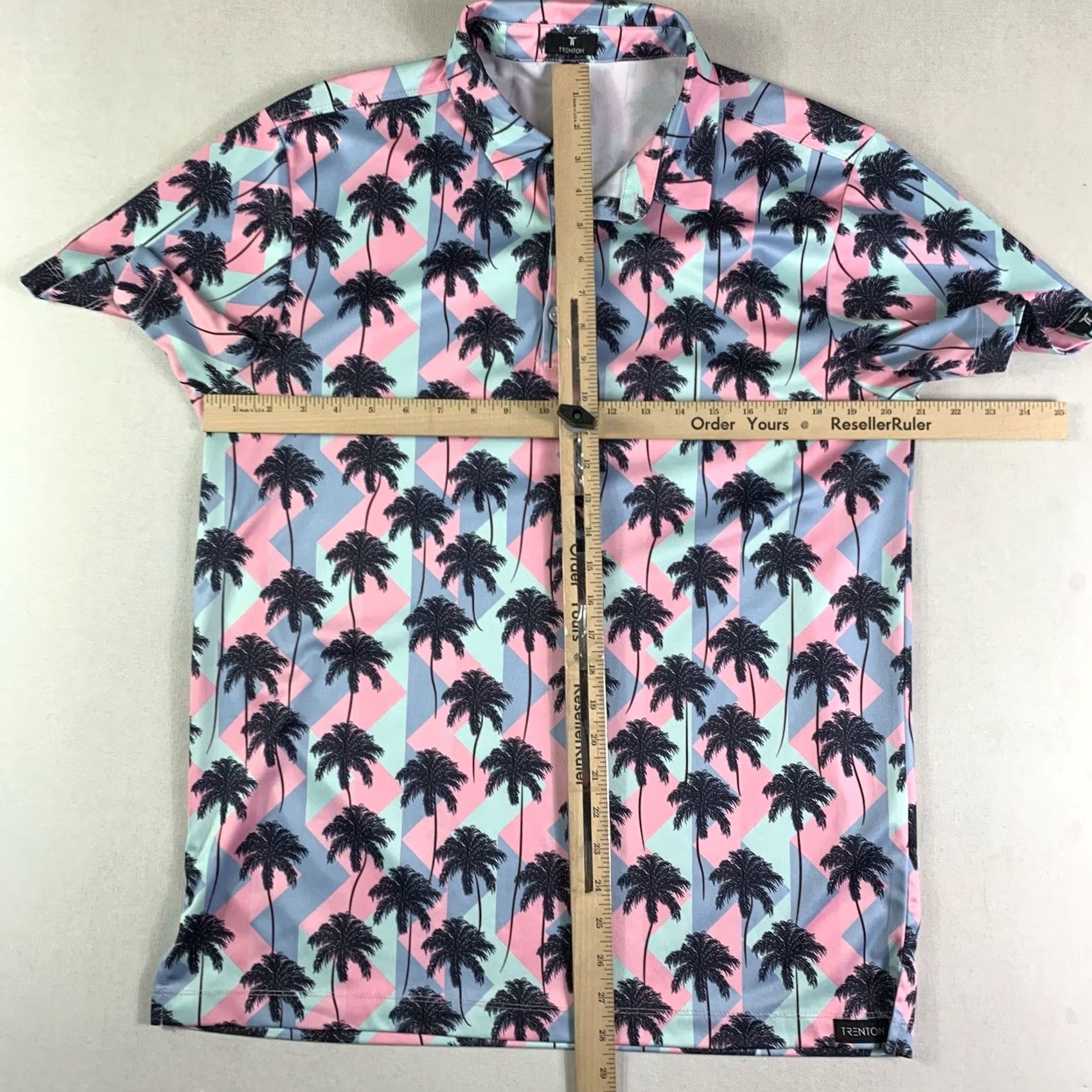 Vintage Trenton Golf Polo Shirt Mens Large Miami Vice Pink Black Palm Trees Polo Shirt Golf Shirt Short Sleeve Lightweight Regular MPN NA Size US L / EU 52-54 / 3 - 4 Thumbnail