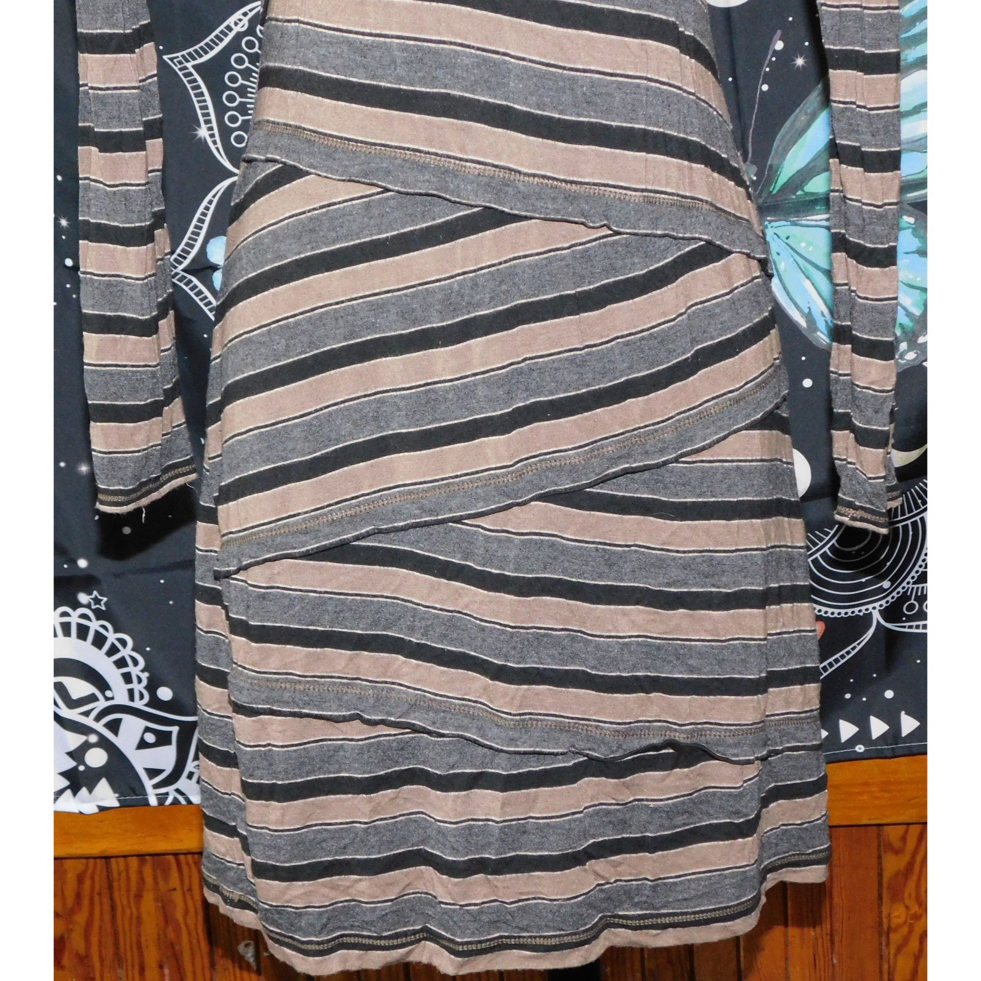 Other Max Studio Brown And Grey Striped Bodycon Dress Size S / US 4 / IT 40 - 5 Thumbnail