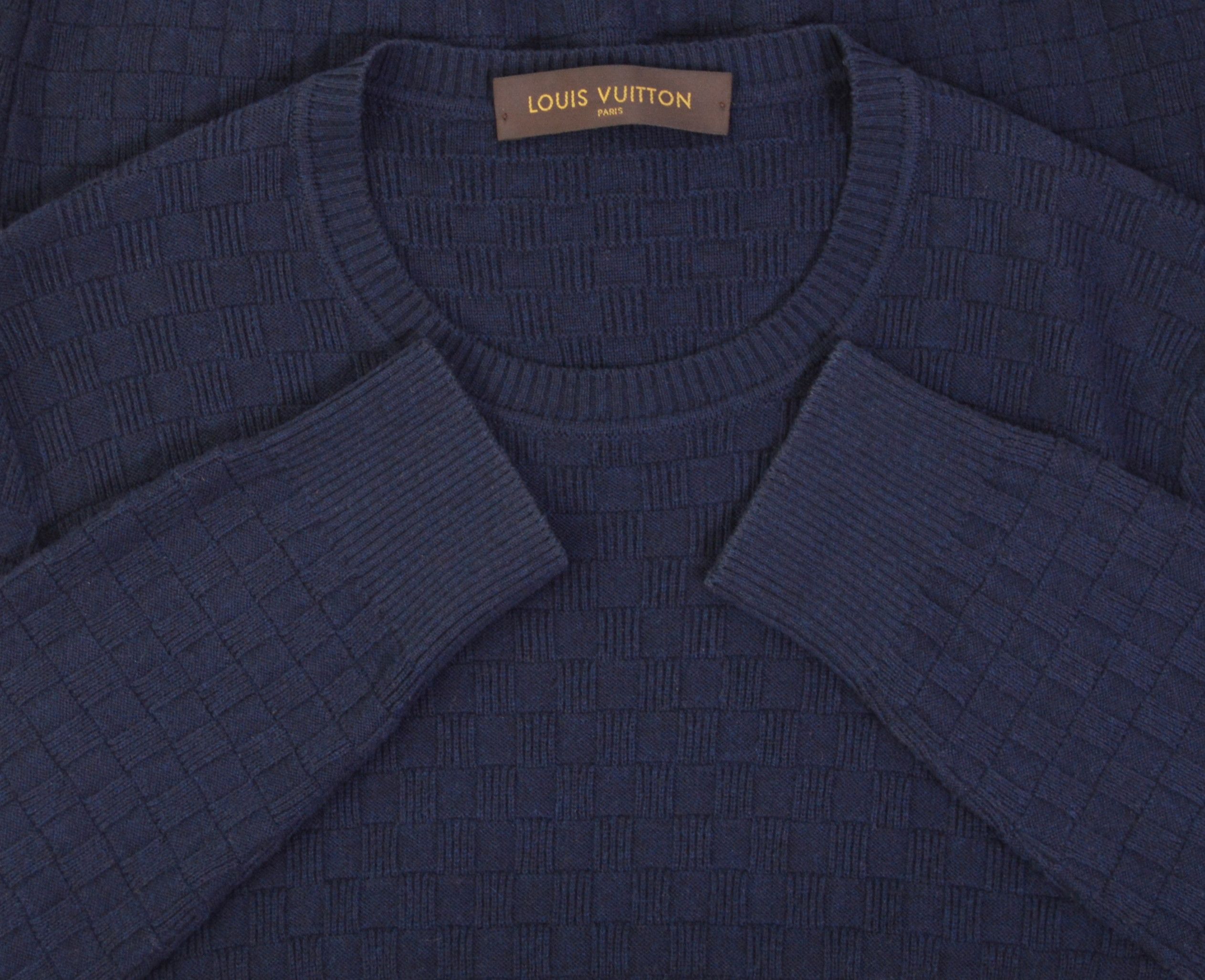 Louis Vuitton Men's Louis Vuitton Damier Pullover Sweater S Blue Size US S / EU 44-46 / 1 - 4 Thumbnail