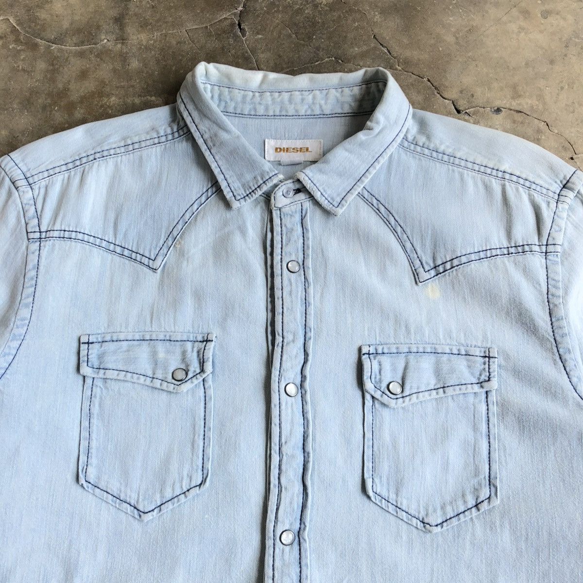 Diesel Vintage Diesel Cowboy Western Shirt Blue Washed Jeans Size US XL / EU 56 / 4 - 5 Thumbnail