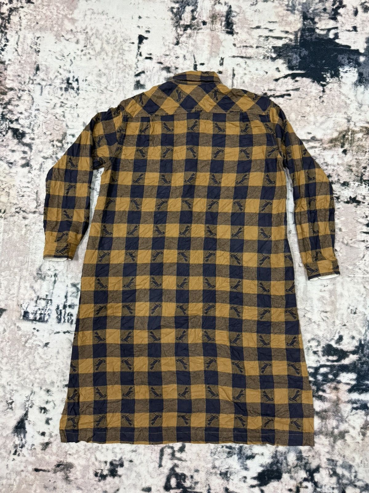 Issey Miyake Ne-Net Chekered Flanel Long Shirt Button Up Size M / US 6-8 / IT 42-44 - 12 Thumbnail