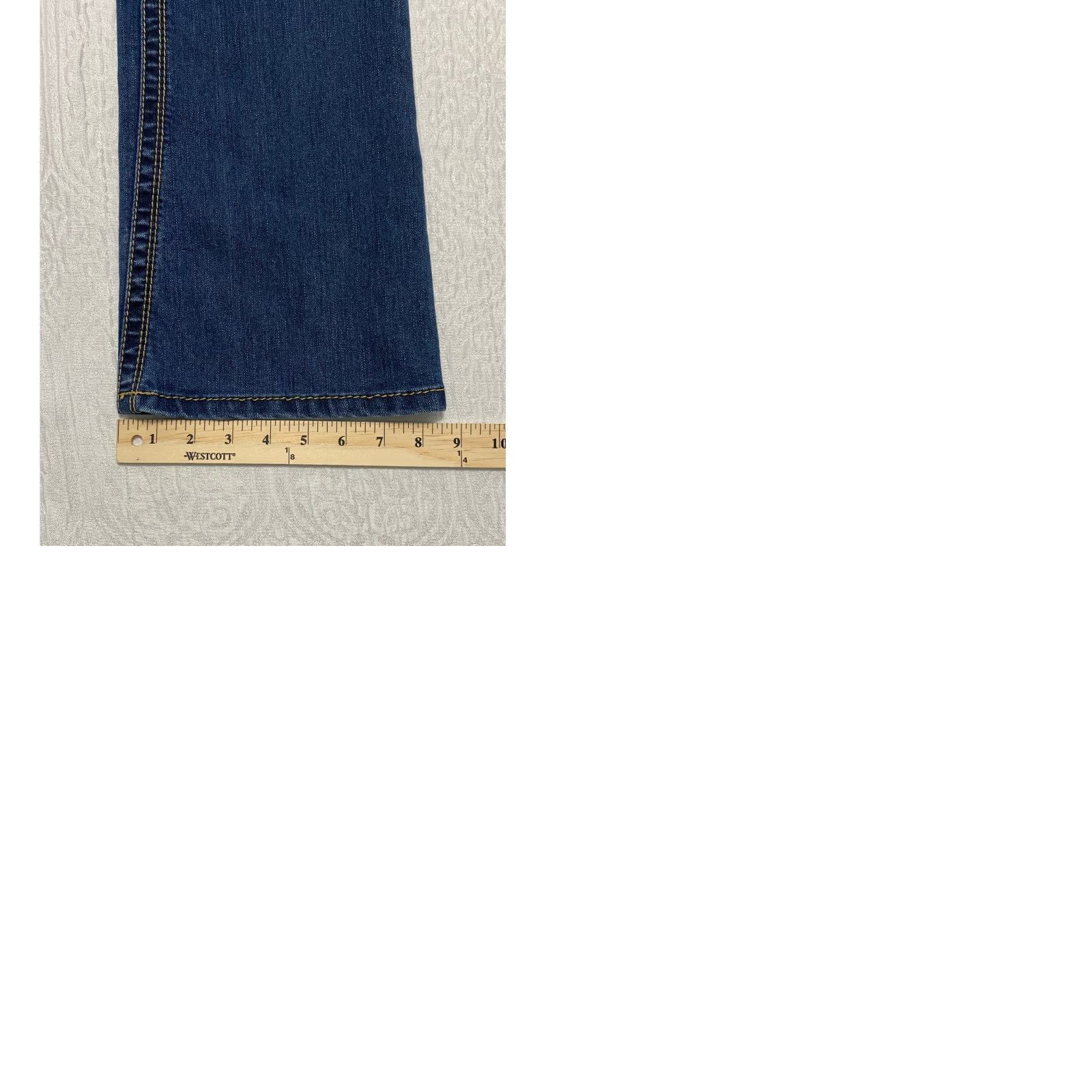 Express Express Jeans Women's 12 Blue Decorative Stitching Embroidered Flap Pockets Size 34" / US 12 / IT 48 - 9 Thumbnail