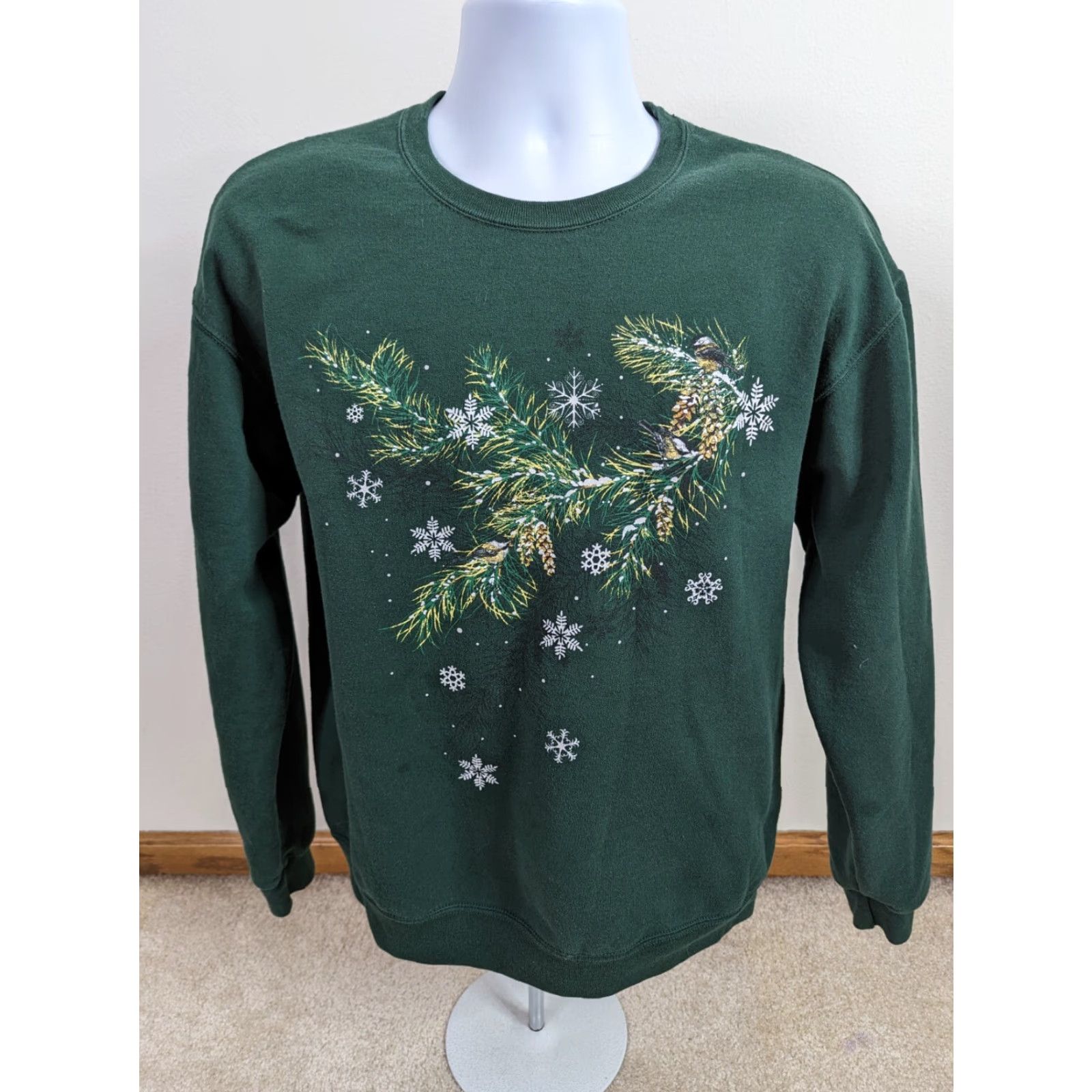 Vintage VINTAGE Nature Crewneck Mens/ Unisex Medium Green Sweater Sweatshirt Winter Snow Shirt Size US M / EU 48-50 / 2 - 2 Thumbnail