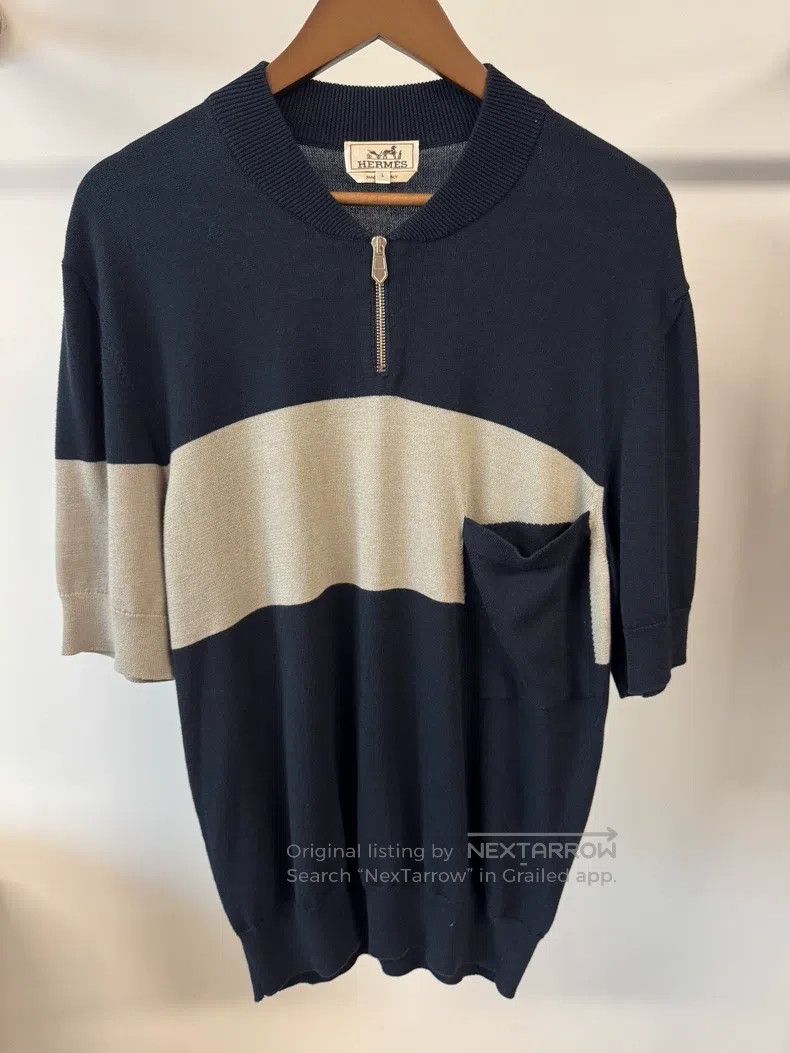 Hermes Hermes Men's Cashmere Knit Short Sleeve Shirt with Zipper Size US L / EU 52-54 / 3 - 1 Thumbnail