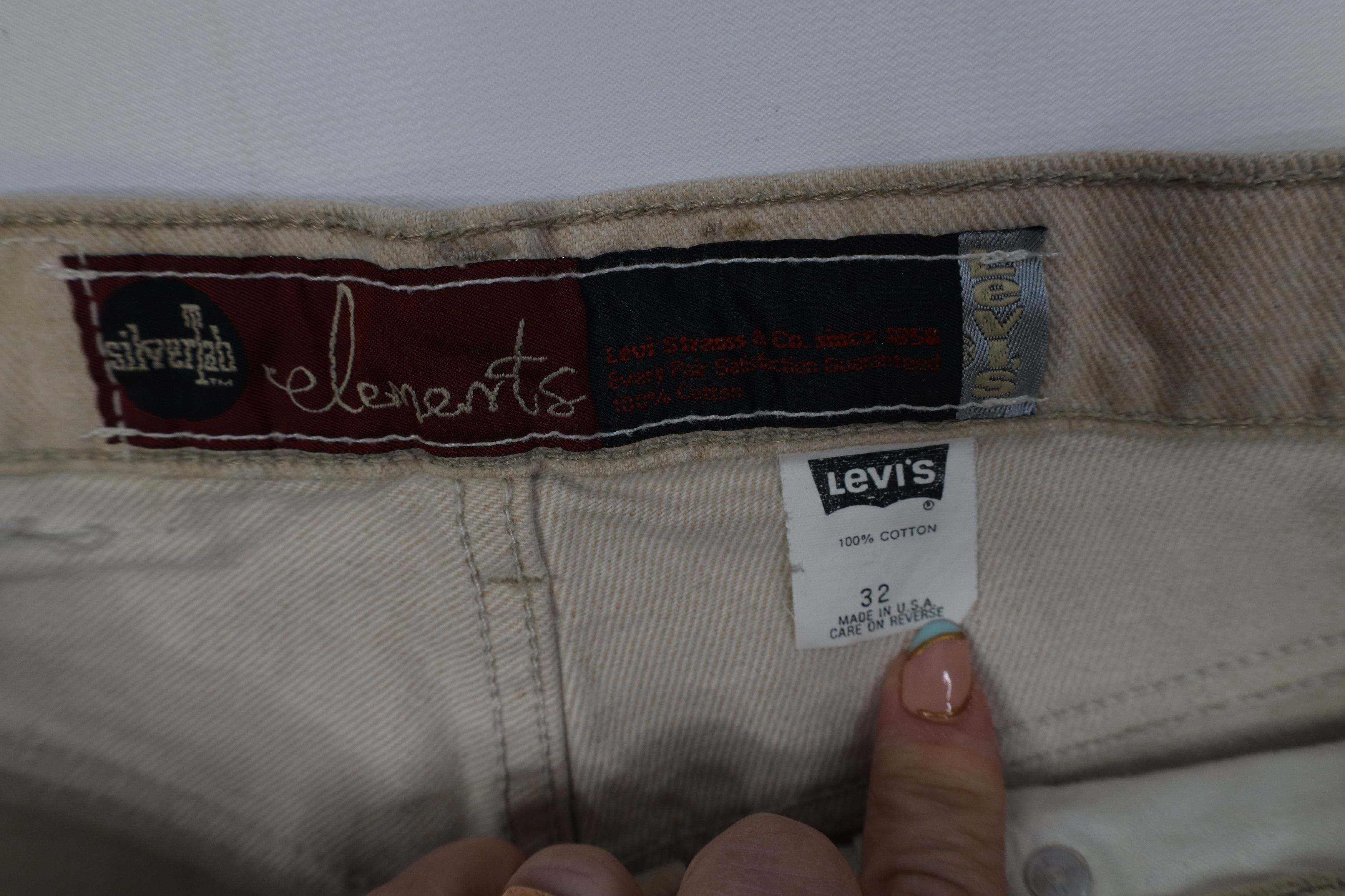 Levi's Vintage 90s Levis Silvertab Elements Stonewash Denim Shorts Size US 32 / EU 48 - 7 Thumbnail