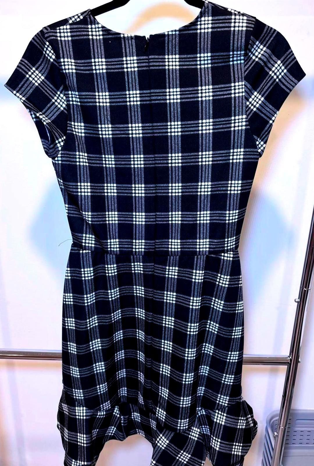 Designer Love, Ady Women's Black and White Plaid Dress - Size Large Size L / US 10 / IT 46 - 2 Thumbnail