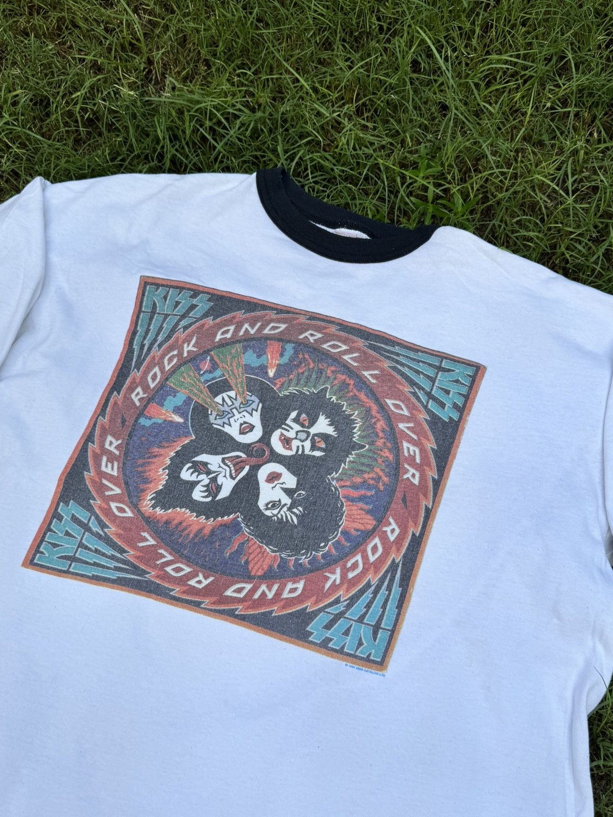 KISS Vintage 1994 Kiss Rock And Roll Over Band Tour Ringer Size US XL / EU 56 / 4 - 4 Thumbnail