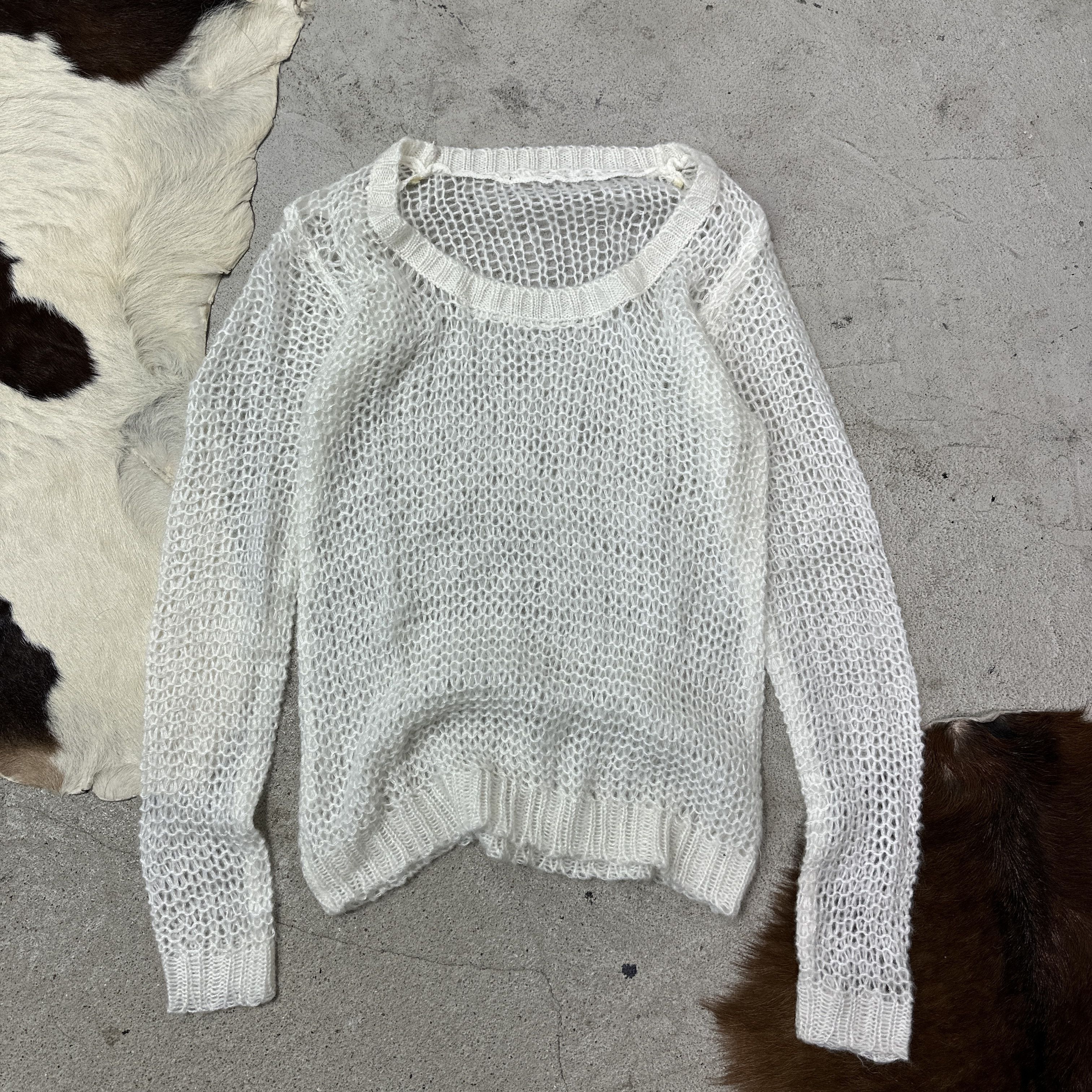 Vintage Vintage Avant Garde Crochet Openwork Sweater Y2K Size M / US 6-8 / IT 42-44 - 2 Thumbnail