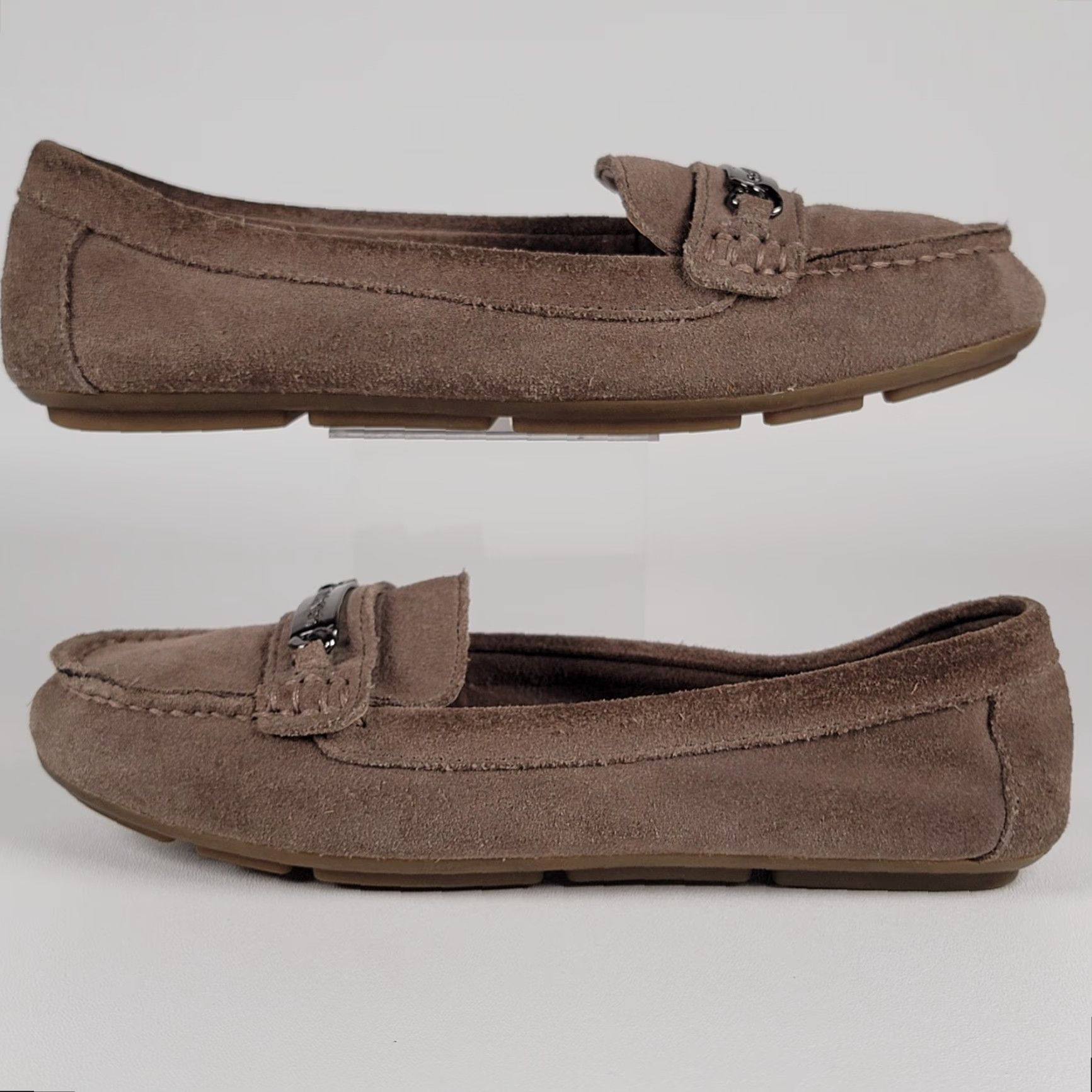 Calvin Klein Calvin Klein Lisa Flats Loafers Women Tan Suede Silver Hardware Size 7/37 Size US 7 / IT 37 - 3 Thumbnail