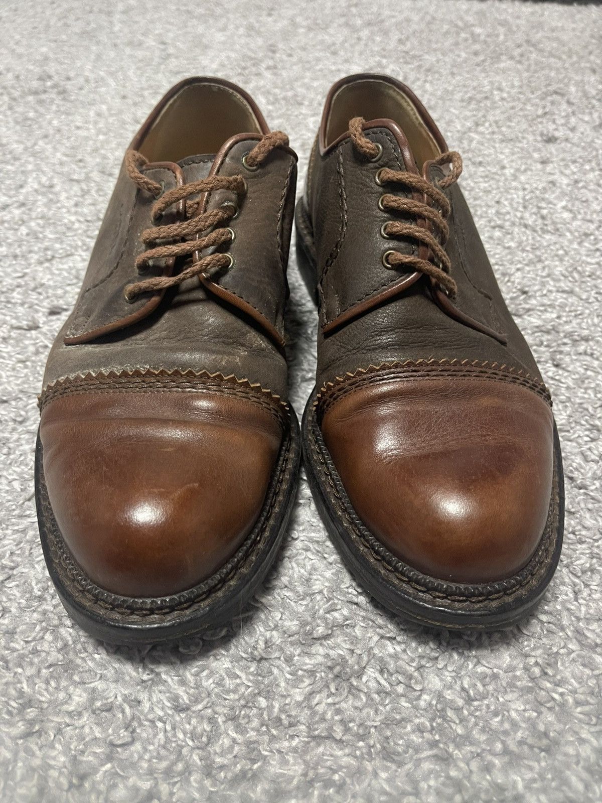 Camel Camel Vintage Leather Brown Casual Derby Boots Size US 8.5 / EU 41-42 - 2 Thumbnail