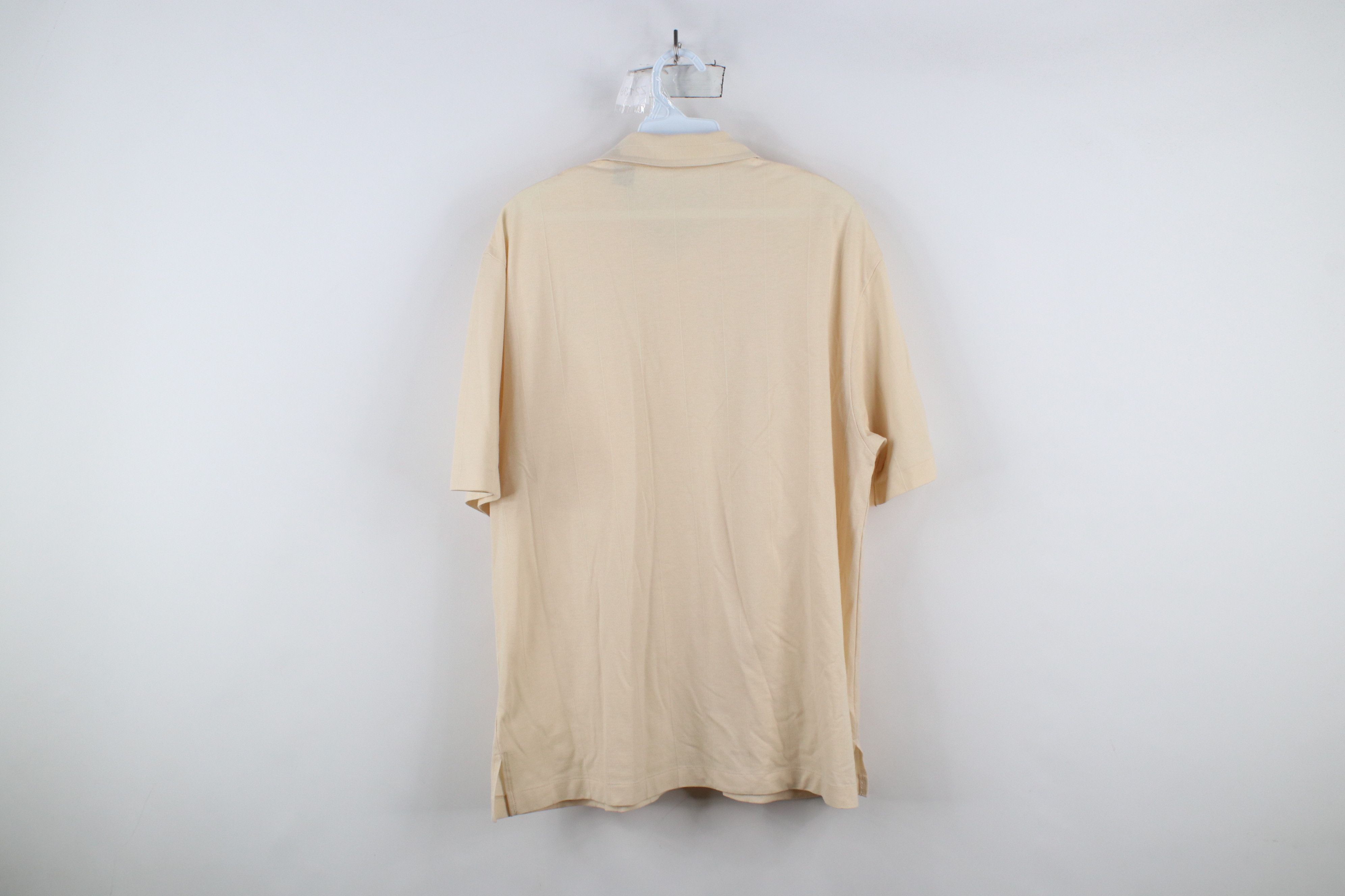 Vintage Vintage 80s 90s Streetwear Sheer Knit Polo Shirt Beige Size US L / EU 52-54 / 3 - 9 Thumbnail