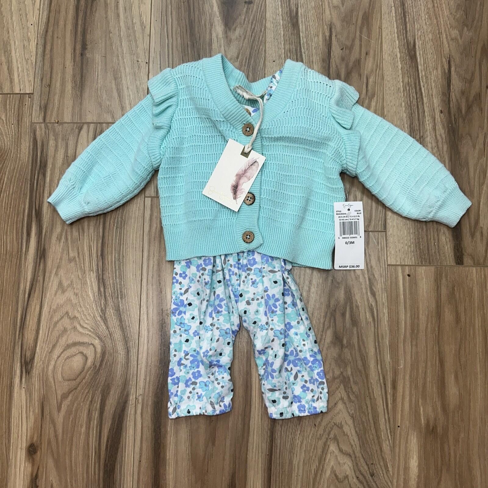 Other Jessica Simpson Baby Blue Teal Sweater Body Suit 0-3 Months Size ONE SIZE - 1 Thumbnail