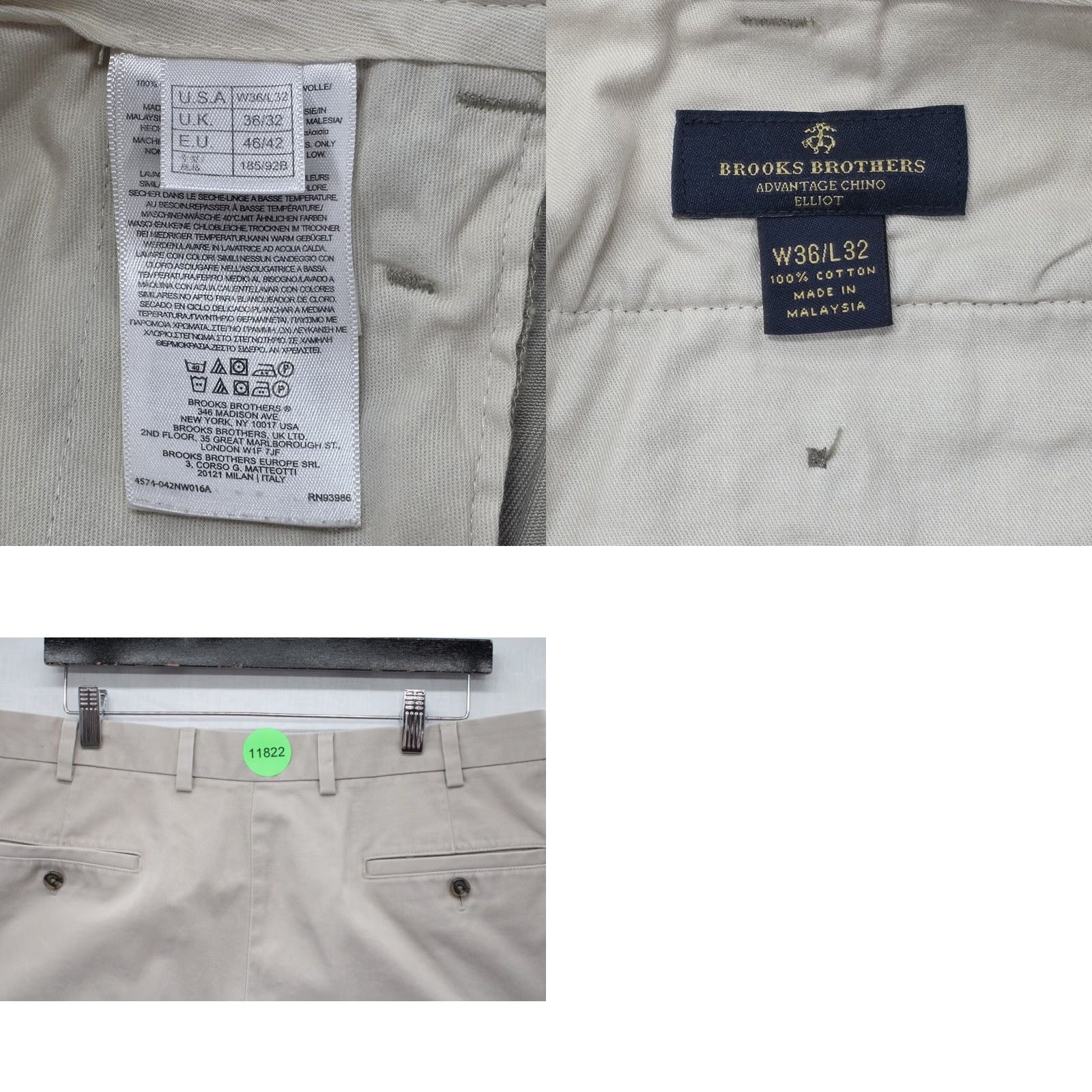 Brooks Brothers Brook Brothers Pants Mens 36X32 Chino Elliot Beige Pleated Front Cuffed Regular Fit Shirt? Size US 36 / EU 52 - 8 Thumbnail