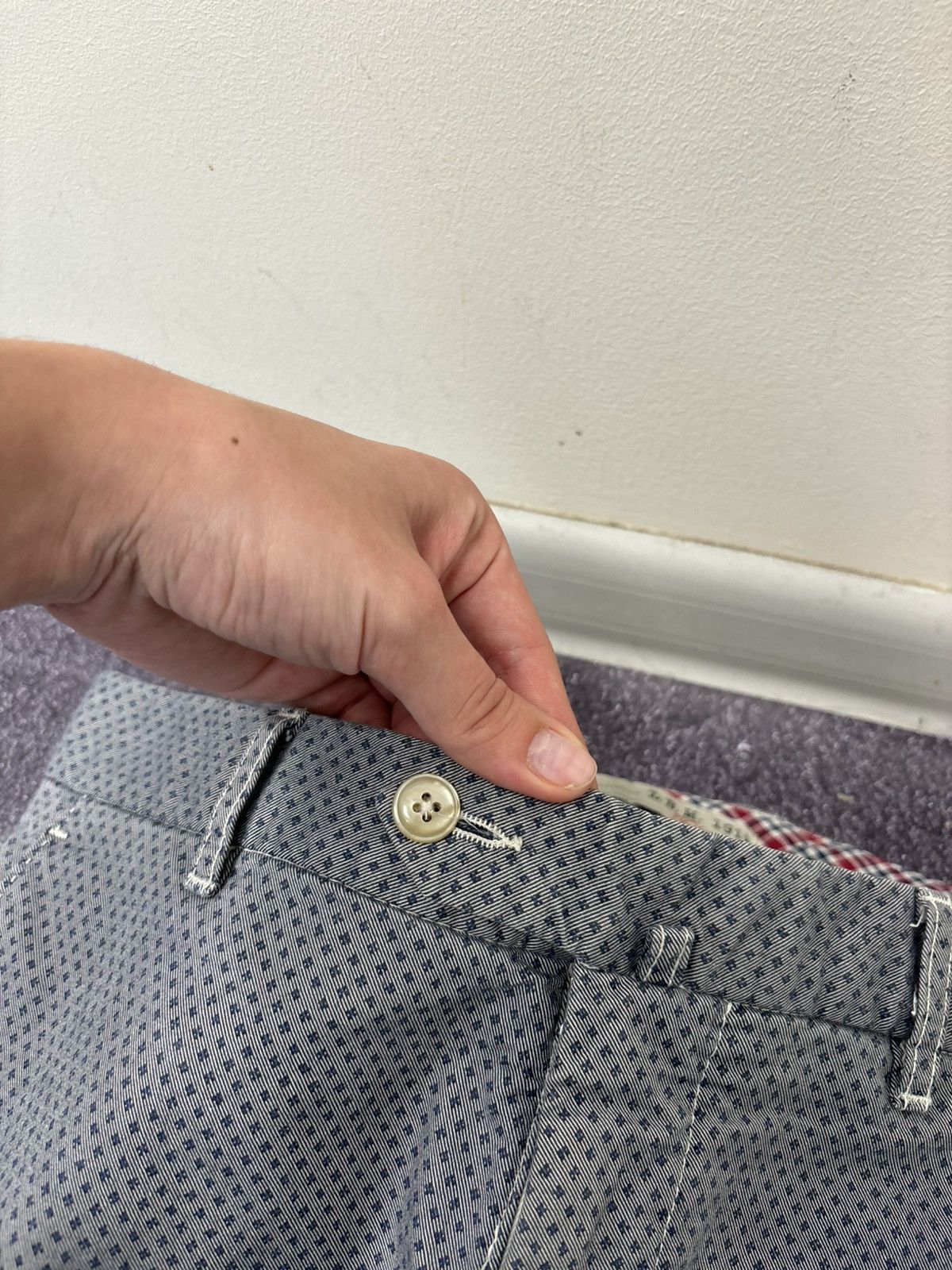 L.B.M. 1911 L.B.M. 1911 Men’s Micro Dash Gray Slim Fit Tailored Pants Size US 30 / EU 46 - 6 Thumbnail