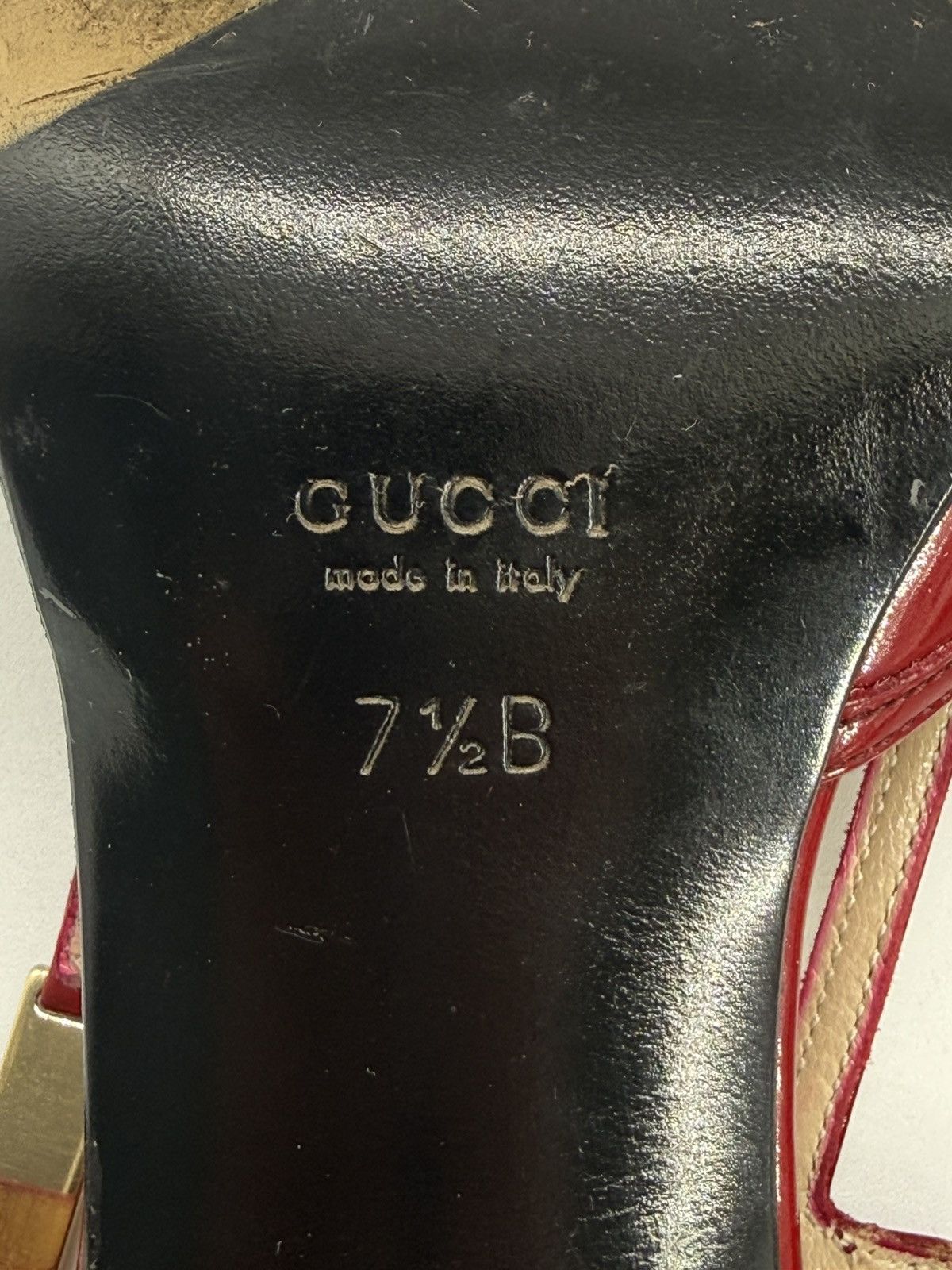 Gucci Gucci Patent Leather Slingback Pump Red , Size 7.5 Size US 7.5 / IT 37.5 - 6 Thumbnail