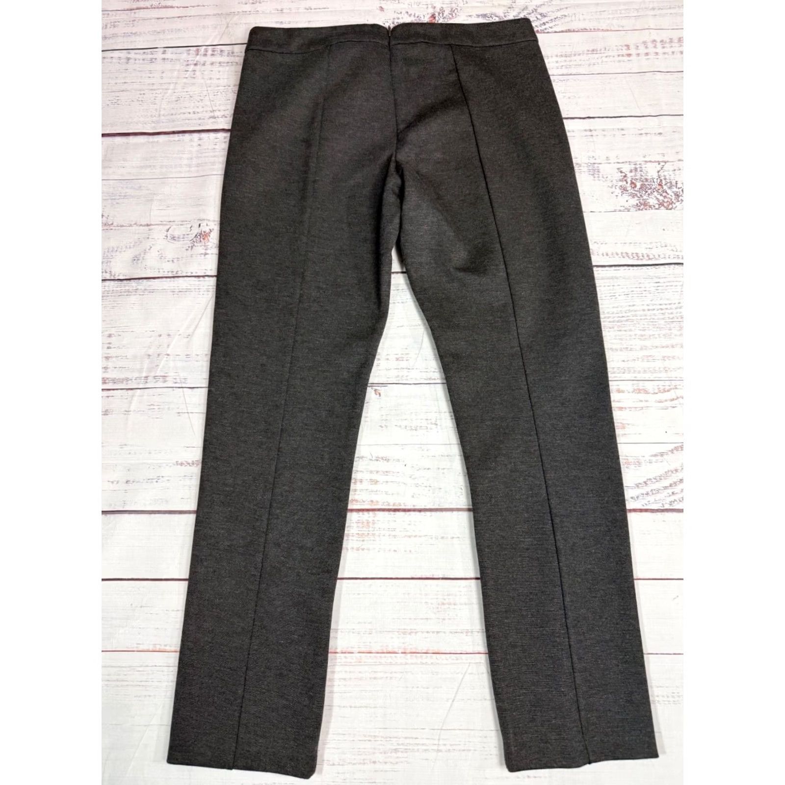 Anthropologie Cartonnier Anthropologie Gray Ponte Knit Slim Leg Pants M Women Regular Size Medium Flip Front Flat Front Ankle Style Size 32" / US 10 / IT 46 - 7 Thumbnail