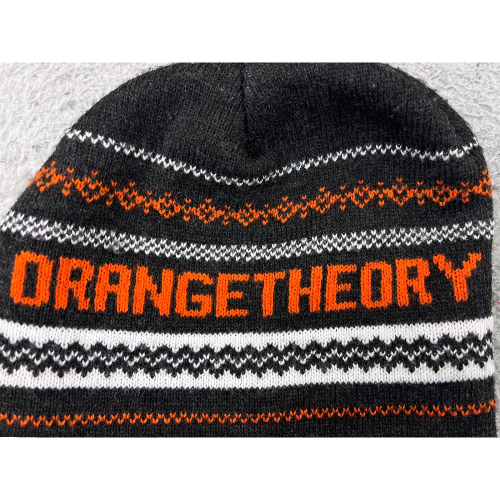 Theory Orange Theory Beanie Adult One Size Gray Knit Embroideredcrylic Logo Beanie Unisex Adults Mens Womens Size ONE SIZE - 3 Thumbnail
